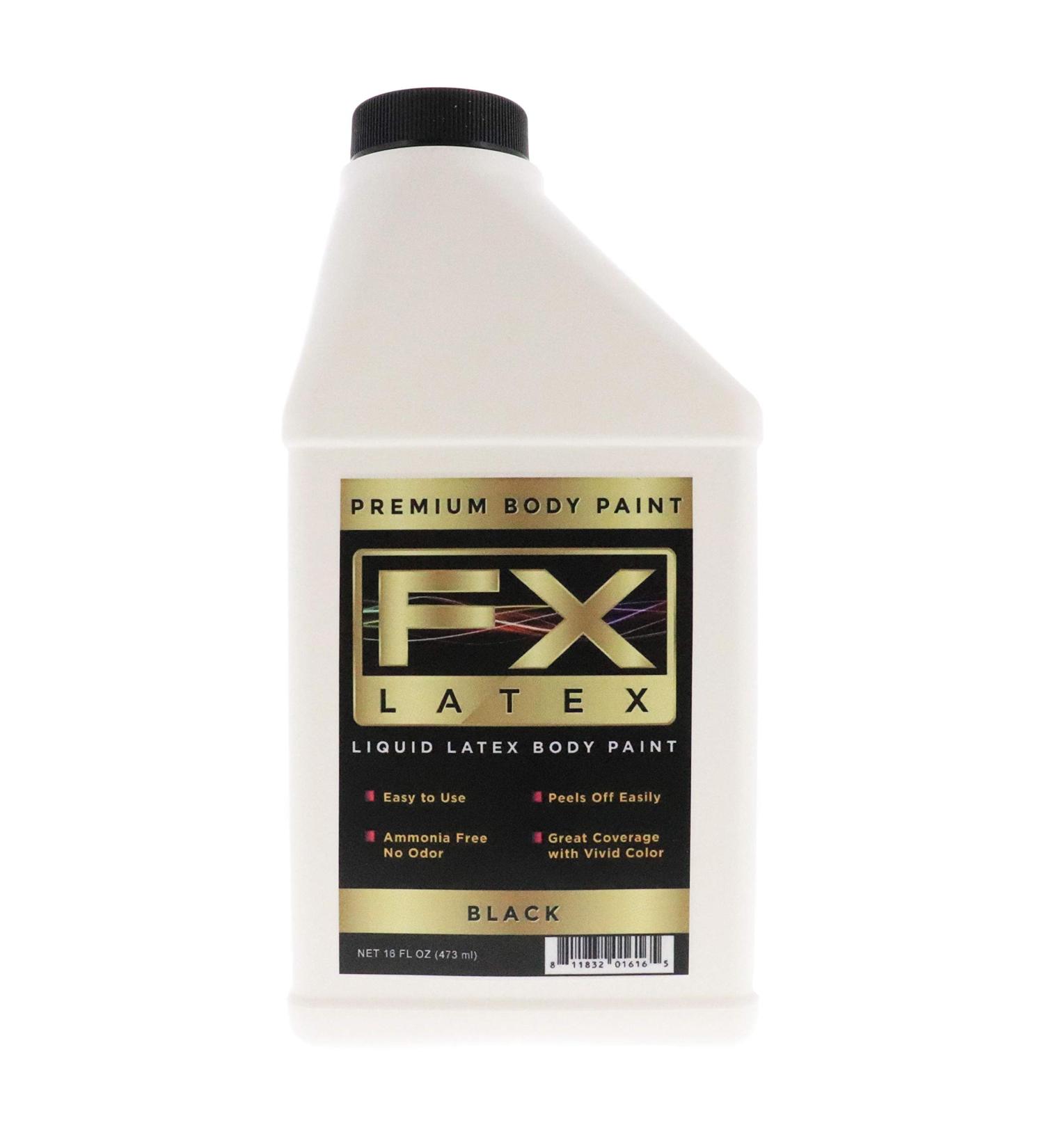 Liquid Latex Fashions - Ammonia Free Natural Face Paint for Kids & Adults | 16 oz Black | Ideal for Art Parties Cosplay & Concerts - Buy Online on GoSupps.com