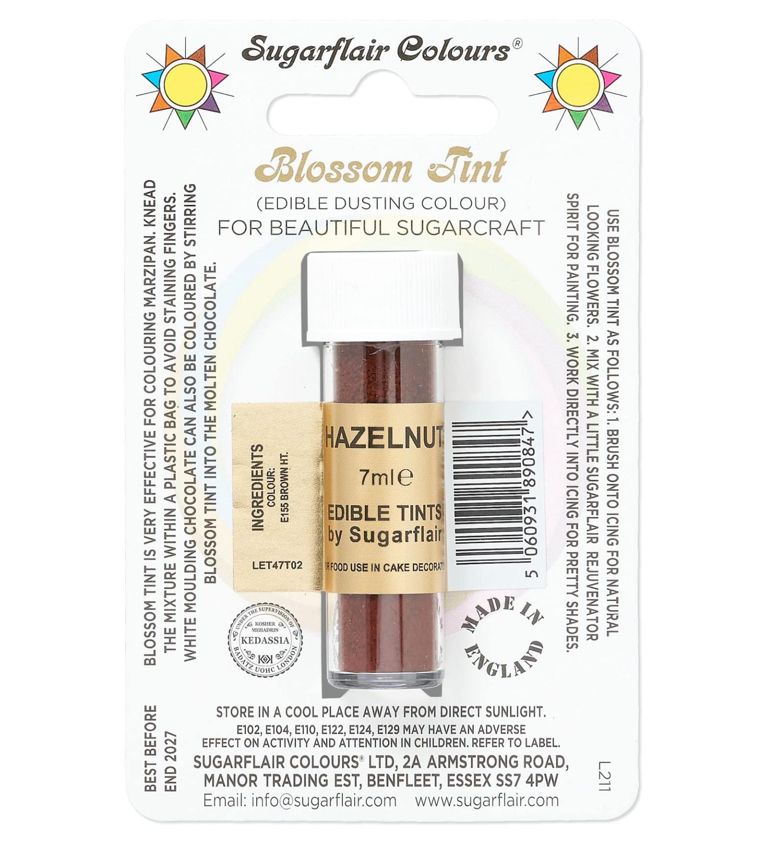 Sugarflair Hazelnut Blossom Tint Food Colouring and Dusting Powder Matt Finish Brush On or Mix with Rejuvenator Spirit to Create a One of A Kind Cake - 7ml
