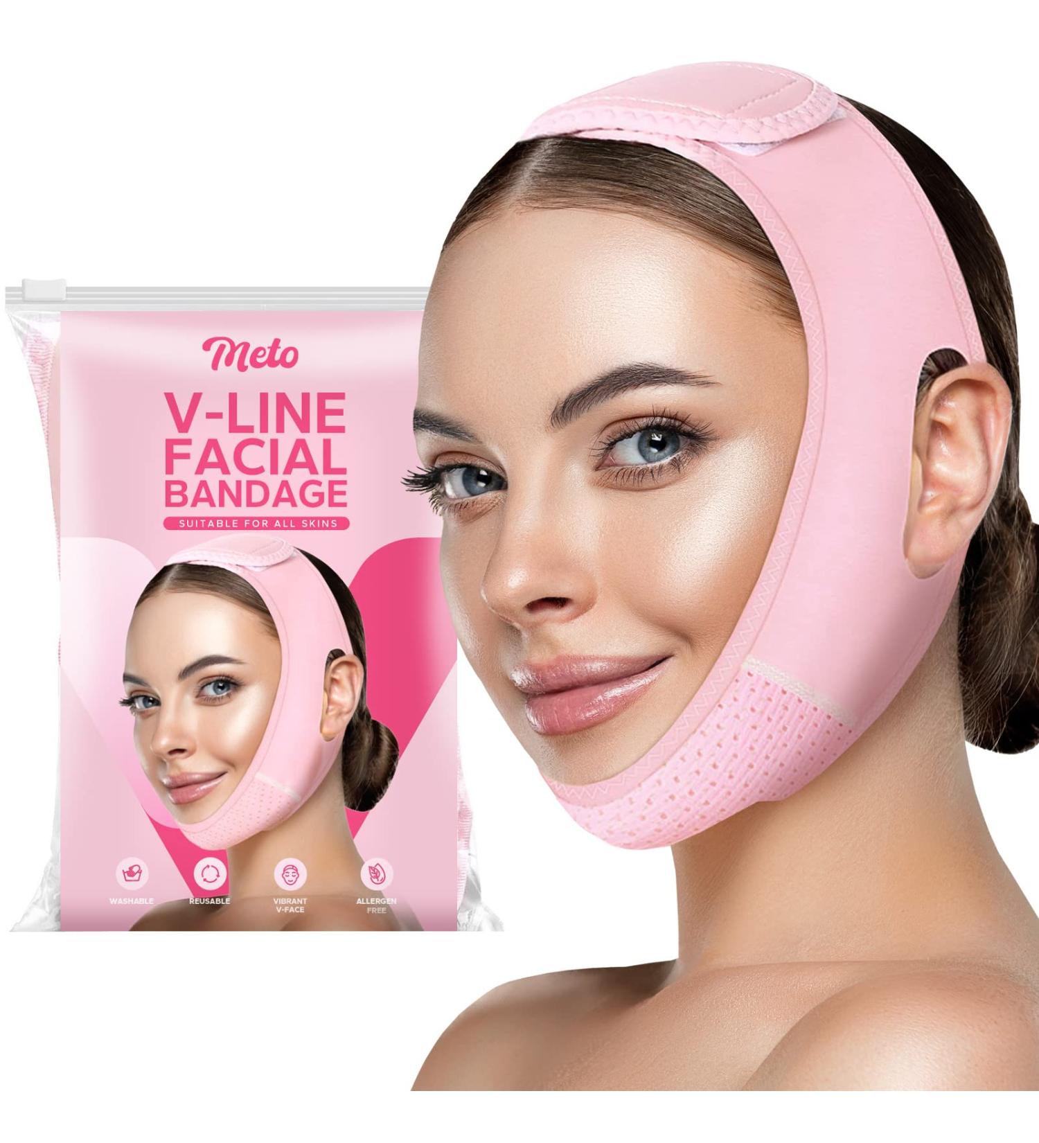 Meto V Line Face Strap - Reusable Chin Reducer & Double Chin Patch for V Shaped Face - 1 Count - Buy Online on GoSupps.com