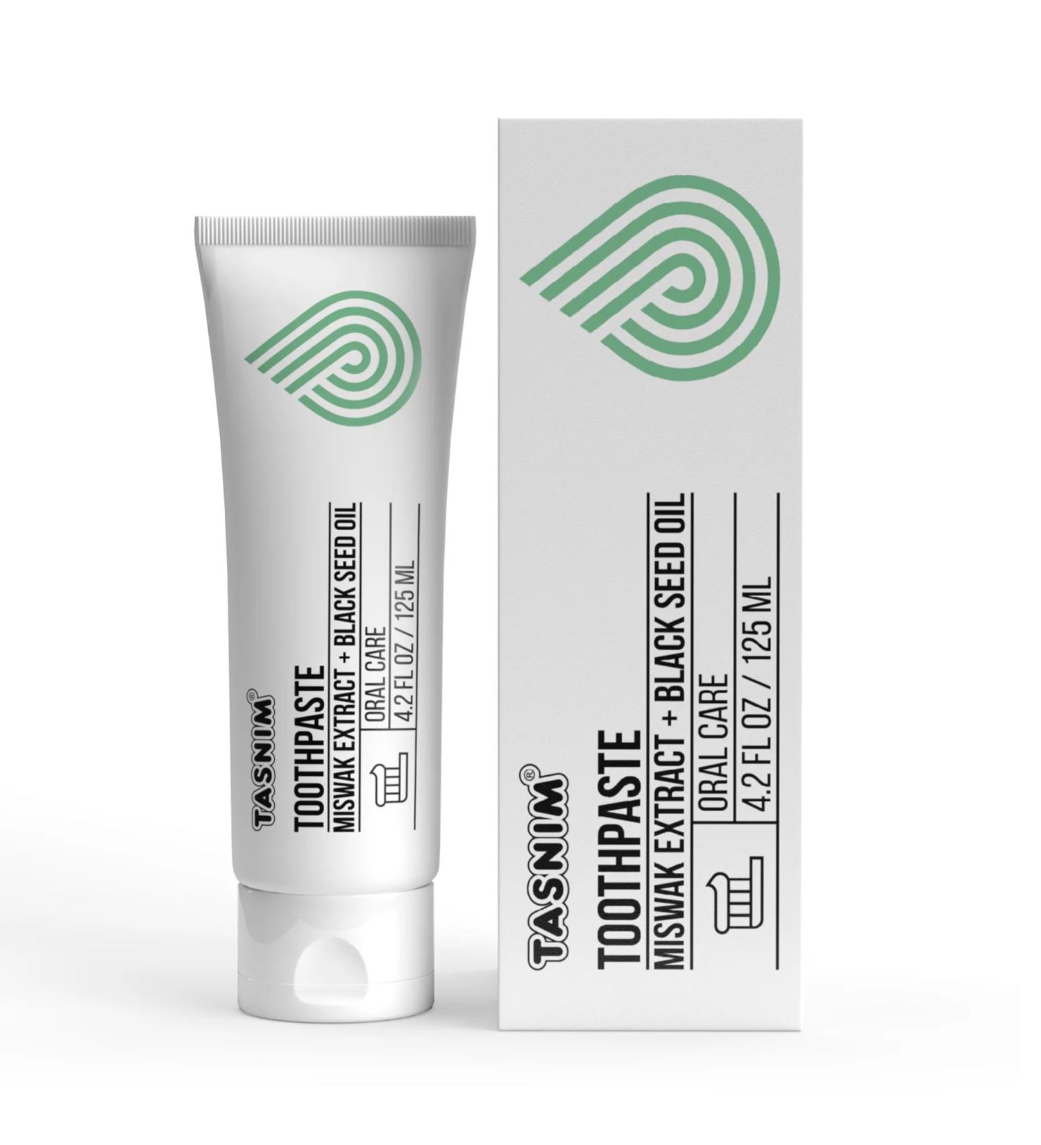 Tasnim Miswak Toothpaste 125ml - Fluoride-Free Natural Toothpaste for Oral Health Teeth Whitening with Miswak & Black Seed Oil - Ideal for Adults & Kids - Buy Online on GoSupps.com