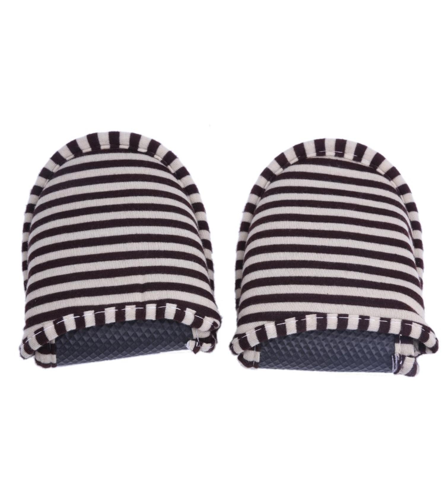Keenso Reisen Foldable Slippers - Portable Reusable Soft Cotton Slipproof Indoor Travel Slippers for Women - Brown Stripes - Buy Online on GoSupps.com