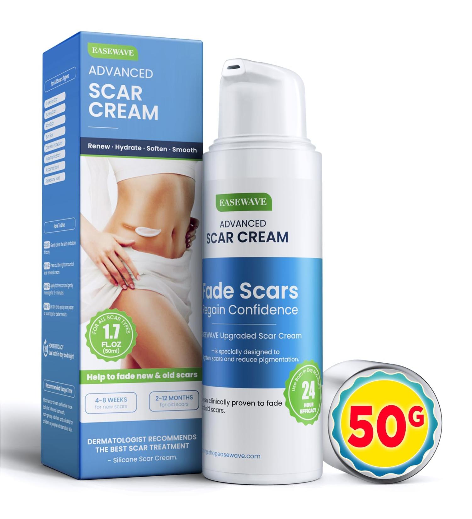 2X Potency Scar Cream - Rapid Deep Repair for C-Section Acne Keloid Burn & Stretch Marks | Silicone Gel Scar Treatment | 1.76oz - Fast International Shipping - Buy Online on GoSupps.com