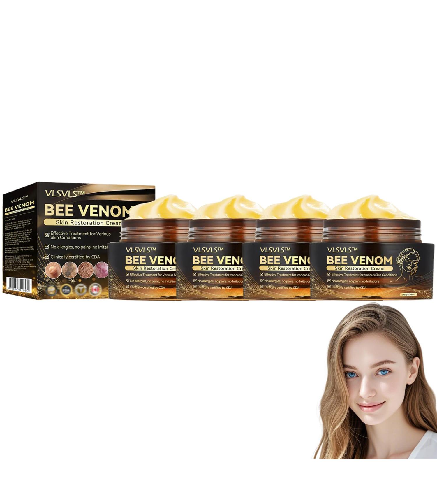 Bee Venom Skin Restoration cream Bee Venom Skin Treatment Cream Softens and rejuvenates skin - and reduces imperfections (4PCS) - Buy Online on GoSupps.com