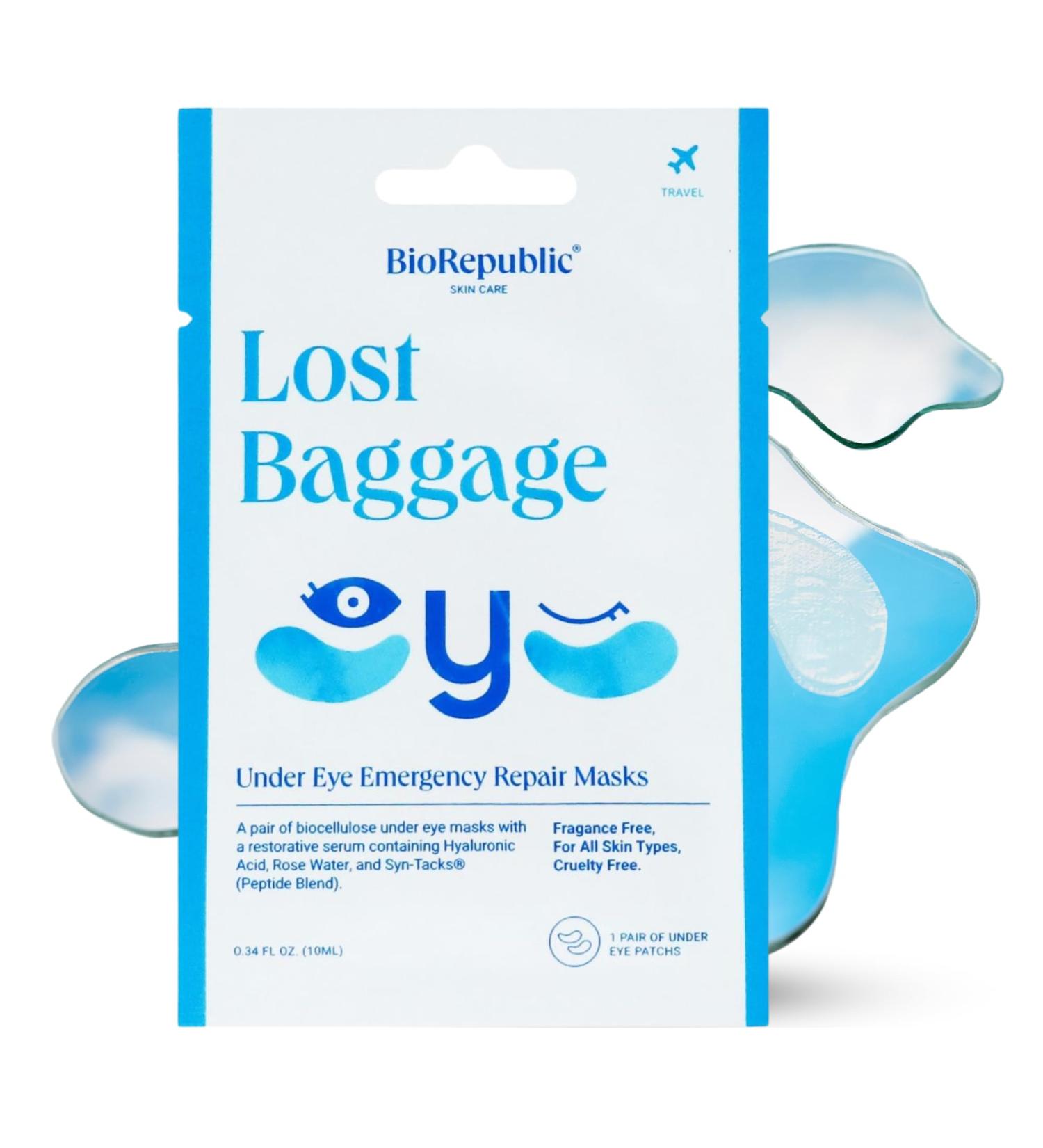 Buy BioRepublic Lost Baggage Under Eye Mask | Reduce Lines Bags & Dark Circles | Organic Biocellulose Moisturizing Mask - International Shipping Available - Buy Online on GoSupps.com
