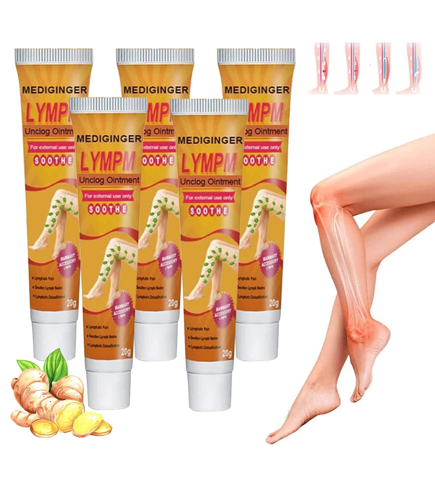 RGVai 5 PCS Mediginger Antiswelling Lymphunclog Ointment - Gingerlegs Anti Swelling Detoxing Ointment - Buy Online on GoSupps.com