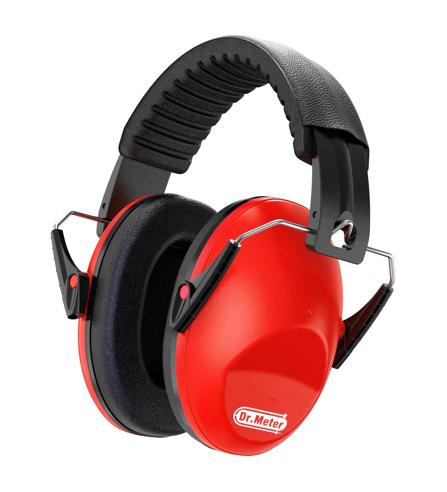 Dr.meter Children Ear Defenders SNR 27dB - Red Protective Earmuffs for Kids | Noise Blocking Ear muffs for Sleeping, Studying - Adjustable Headband - Buy Online on GoSupps.com