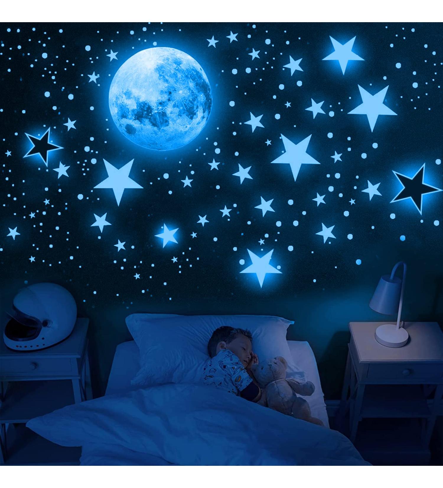 Glow in The Dark Wall Stickers - 1109pcs Luminous Dots, Stars, and Moon DIY Decor for Kids Room, Nursery, Bedroom - Ceiling or Wall Decoration - WallStickers - Buy Online on GoSupps.com