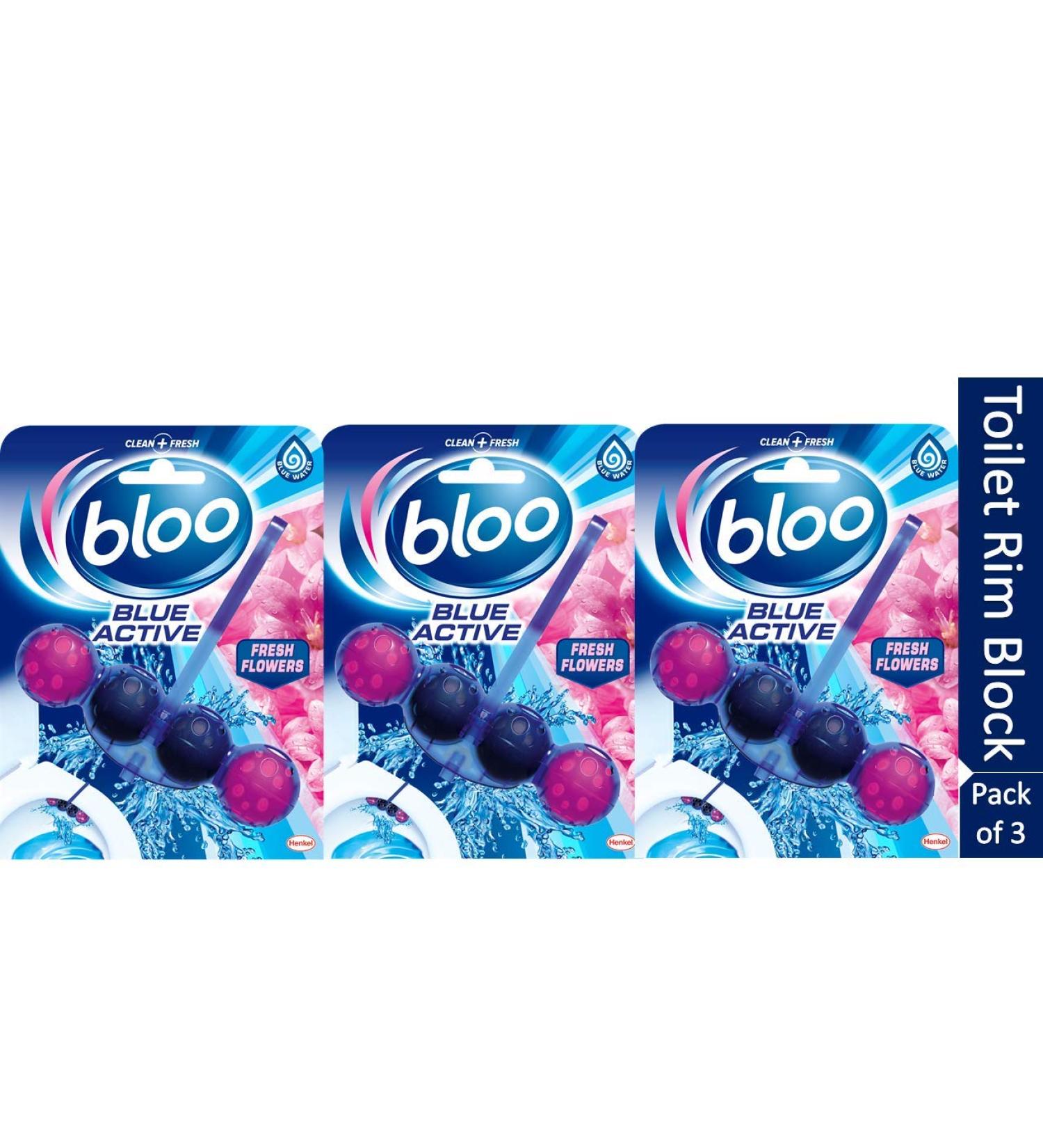 Bloo Solid Toilet Rim Blue Active - 3x50g | Effective Toilet Cleaning & Freshness - International Shipping - Buy Online on GoSupps.com