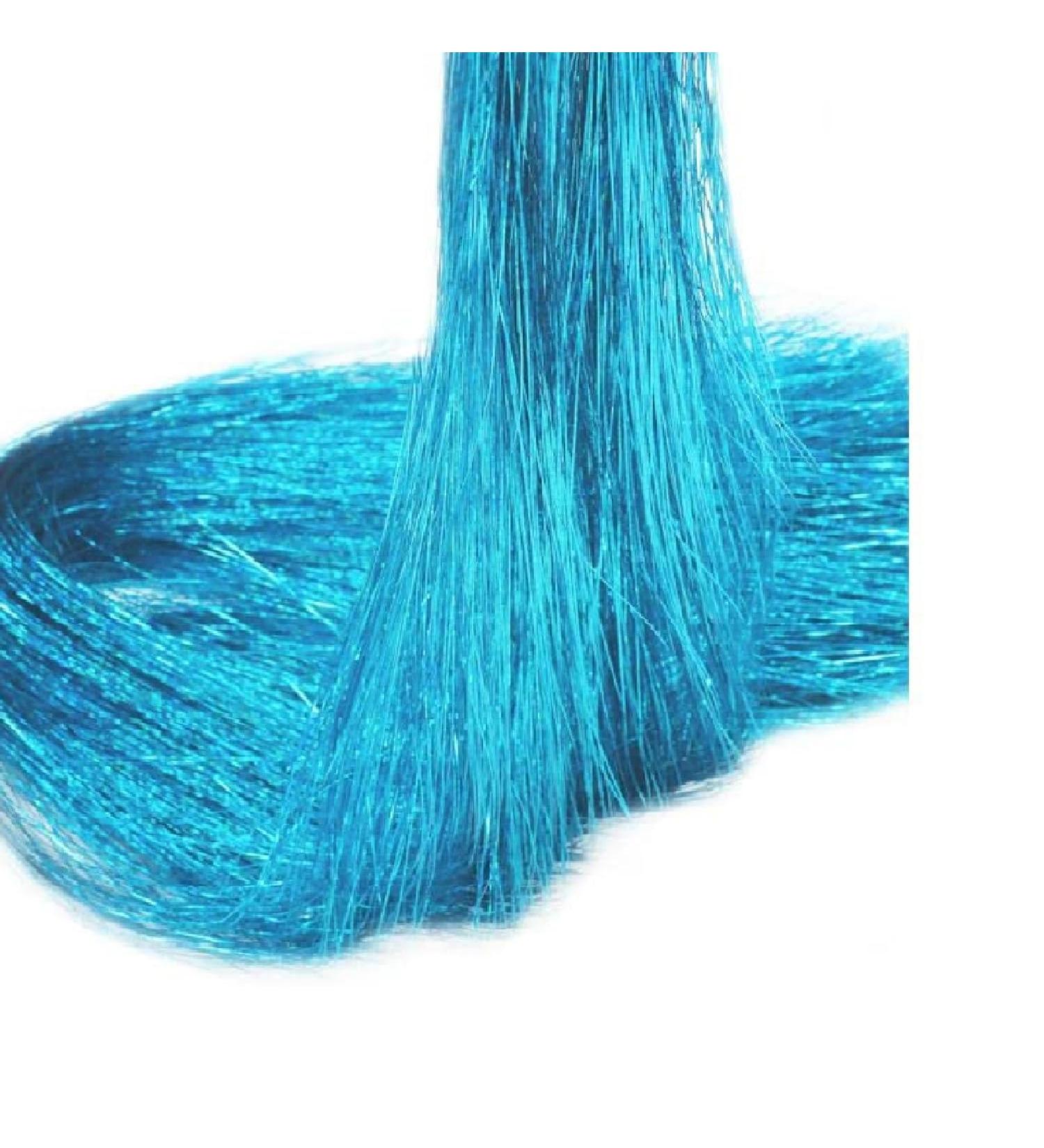 Sparkly Gold Hair Tinsel Extensions - Holographic 250 Strands for Women & Girls | Lake Blue - Buy Online on GoSupps.com