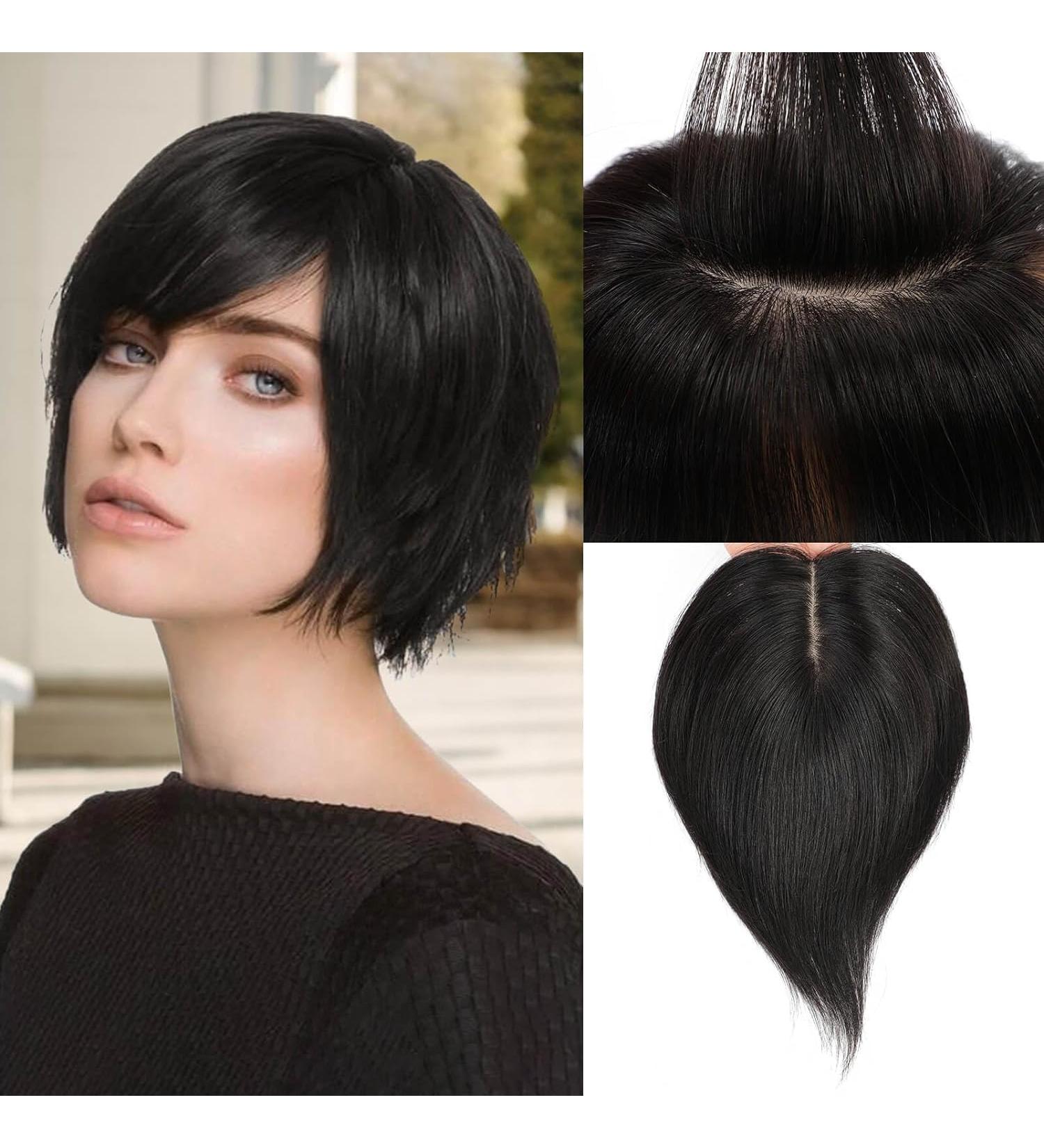 MORICHY Hair Toppers for Thinning Hair Women Real Hair Topper for Women Adding Extra Hair Volume Natural Black Clip in Hair Extensions 7inch Clip In Toppers 100% Remy Human Hair for Hair Loss 7inch-2clip 1B - Buy Online on GoSupps.com