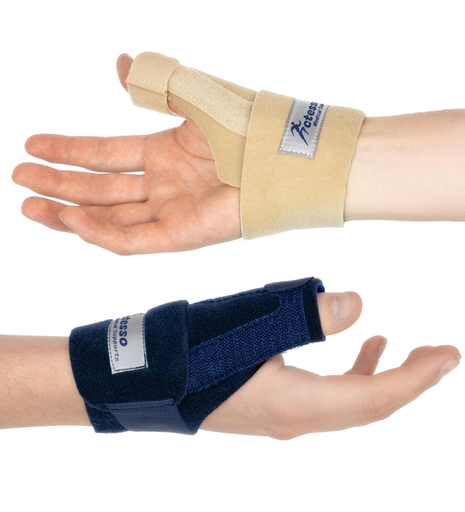 Actesso Neoprene Thumb Splint Support Brace for Pain Relief - Left Hand Blue | Wrist Tendonitis, De Quervain's, Sprains | Adjustable Thumb Spica - Buy Online on GoSupps.com