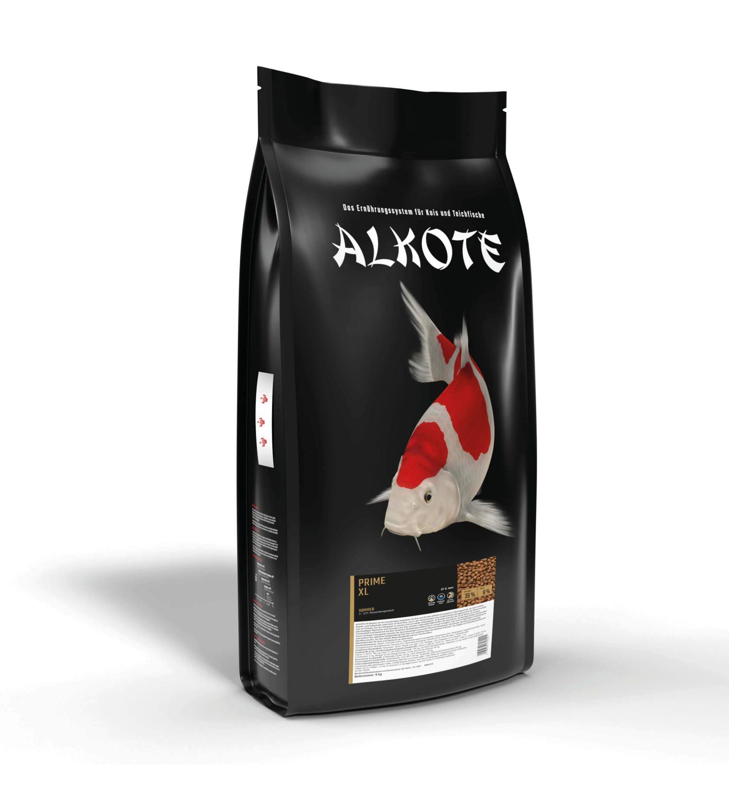 Al-KO-TE 1-year-time feed for kois and decorative fish summer months floating pellets 8 mm base feed Prime XL 9 kg 9 kg (1 Pack) Length: 8 mm