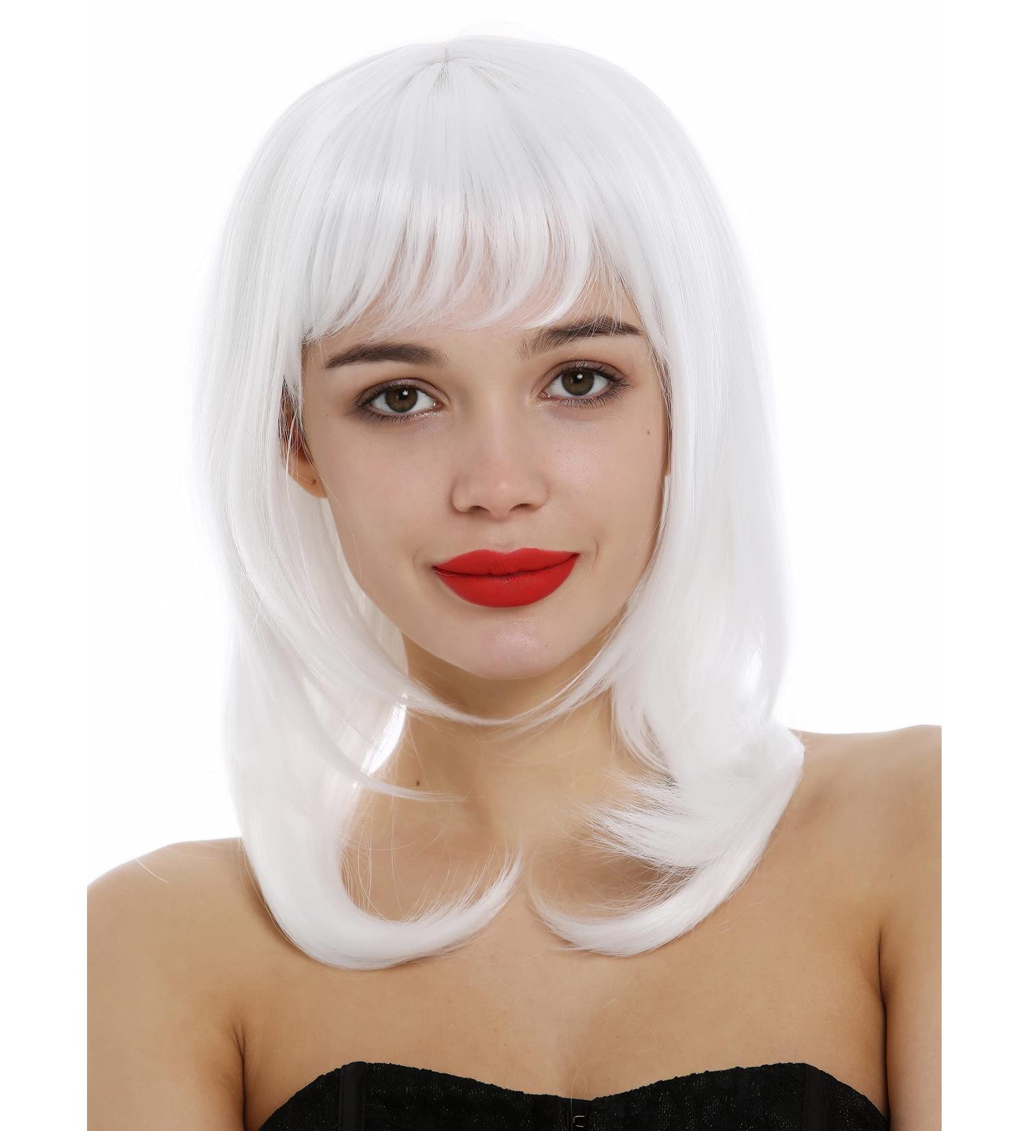 WIG ME UP 3003-1001 | White Shoulder Length Straight Layered Wig for Ladies - Medium Length Sliced Tips - International Shipping Available - Buy Online on GoSupps.com