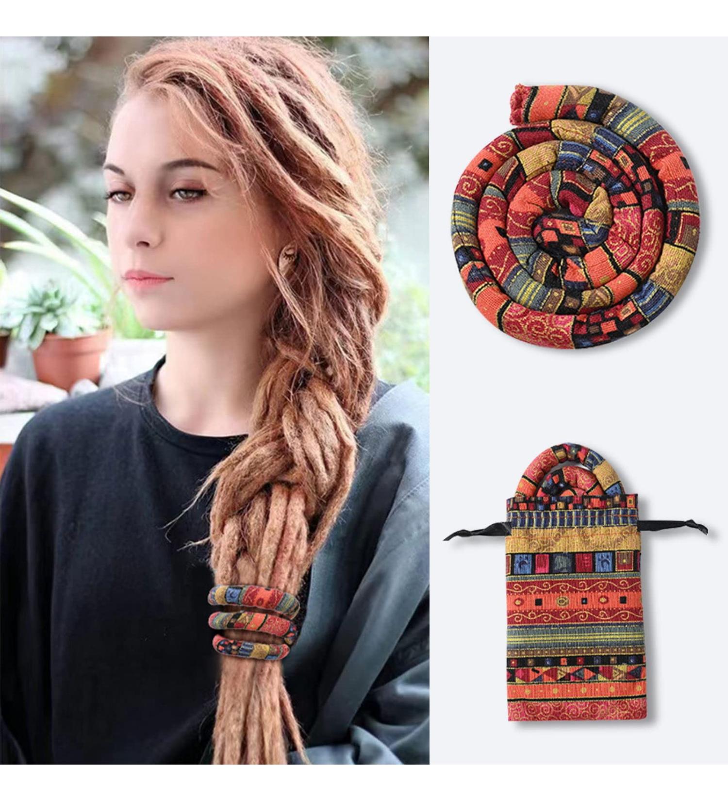 Spiral Hair Ties Ponytail Holder Bendable Hair Ties For Long Braids Elastic Hair Ties Curly Hair Accessories Dreadlock Accessories For Men And Women (Red) style1 - Buy Online on GoSupps.com
