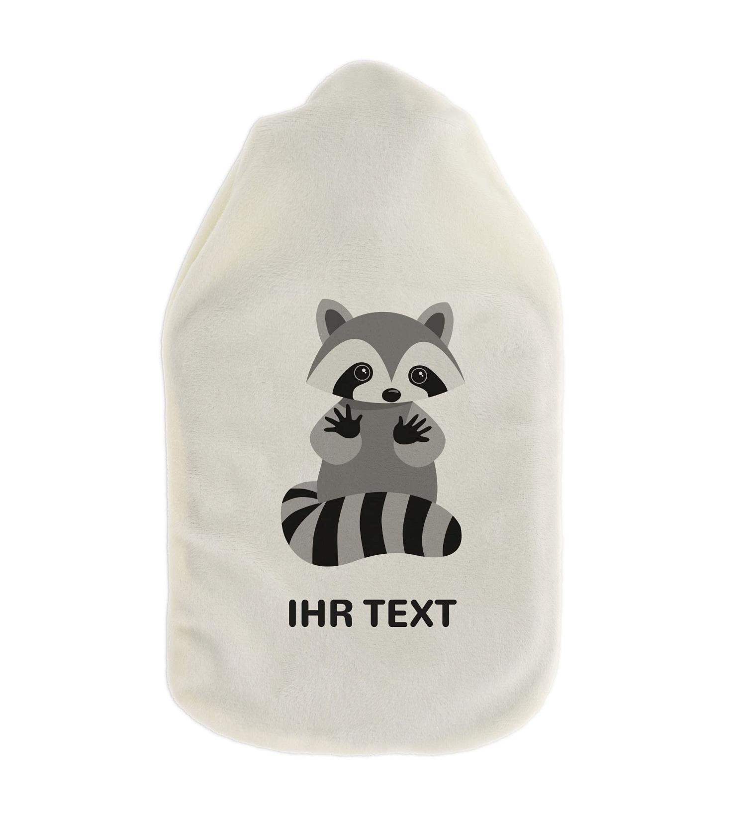Personalized Cozy Hot Water Bottle with Raccoon Cover | 800 ml | Ideal Gift for Kids & Adults - Buy Online on GoSupps.com