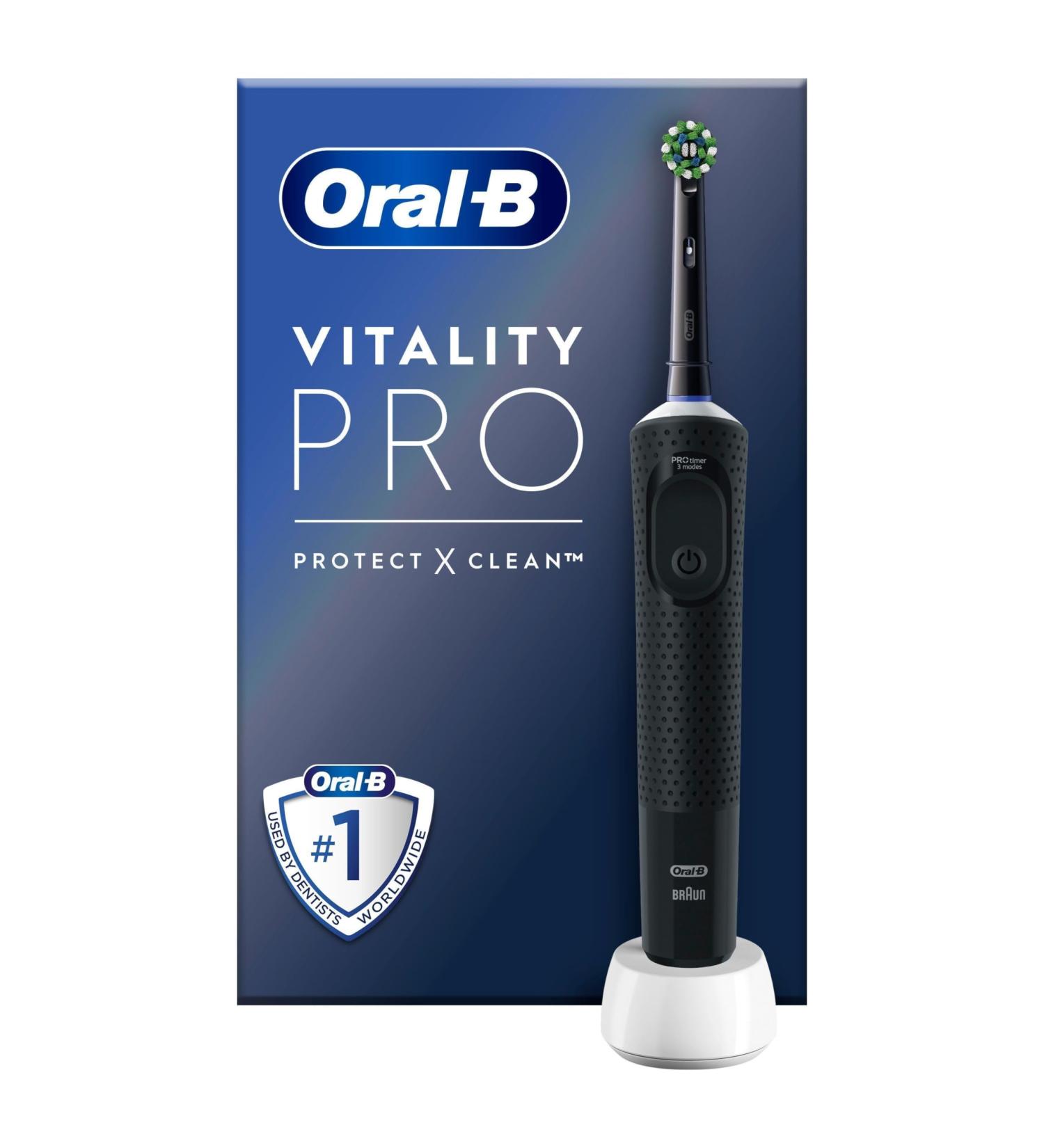 Oral-B Vitality Pro Electric Toothbrush - 3 Cleaning Modes for Optimal Dental Care | Black | Gift for Him/Her | 1 Pack - Buy Online on GoSupps.com
