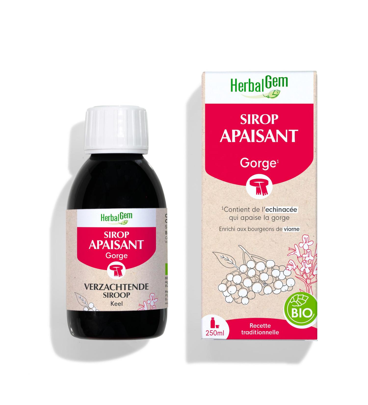 HERBALGEM - Soothing Syrup - Throat - Airway Comfort - Enriched With Buds - Traditional Recipe - Certified Organic - 250 ml - Buy Online on GoSupps.com