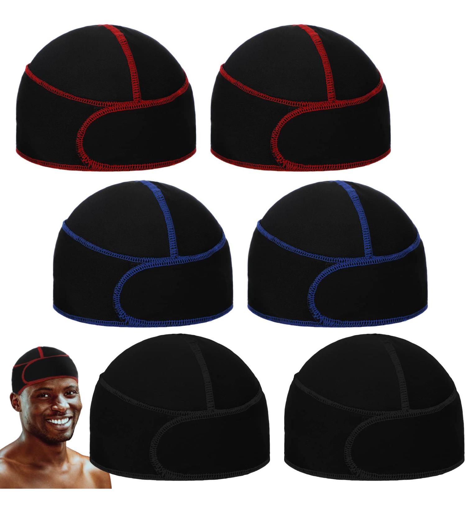 6 Pcs Black Silky Durag Wave Cap Set for Men - No Strings Compressing Doo Rag - Buy Online on GoSupps.com