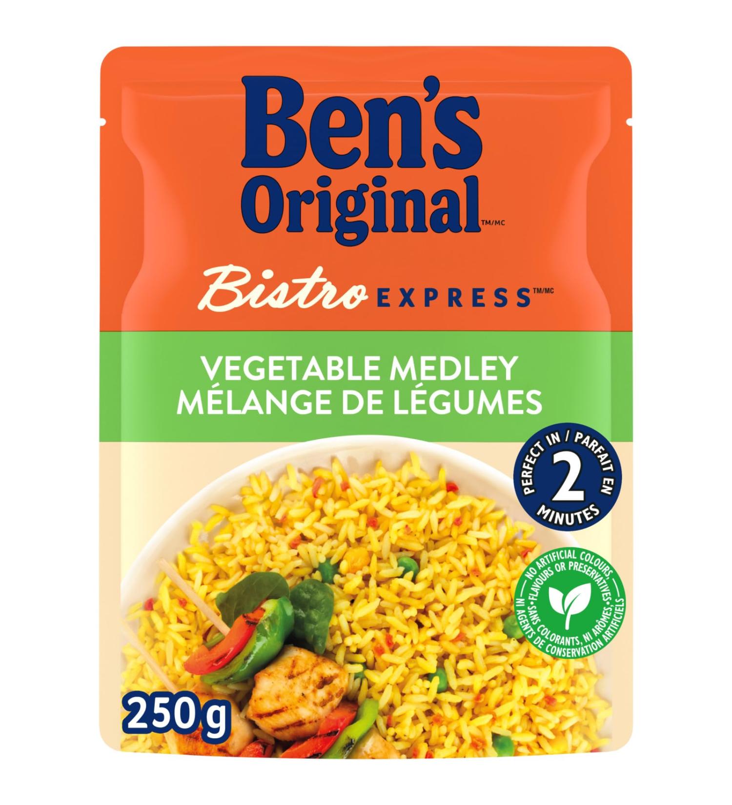 BEN'S ORIGINAL BISTRO EXPRESS Vegetable Medley Long Grain Rice Side Dish 250g Pouch Vegetable Medley Rice 1 - Buy Online on GoSupps.com