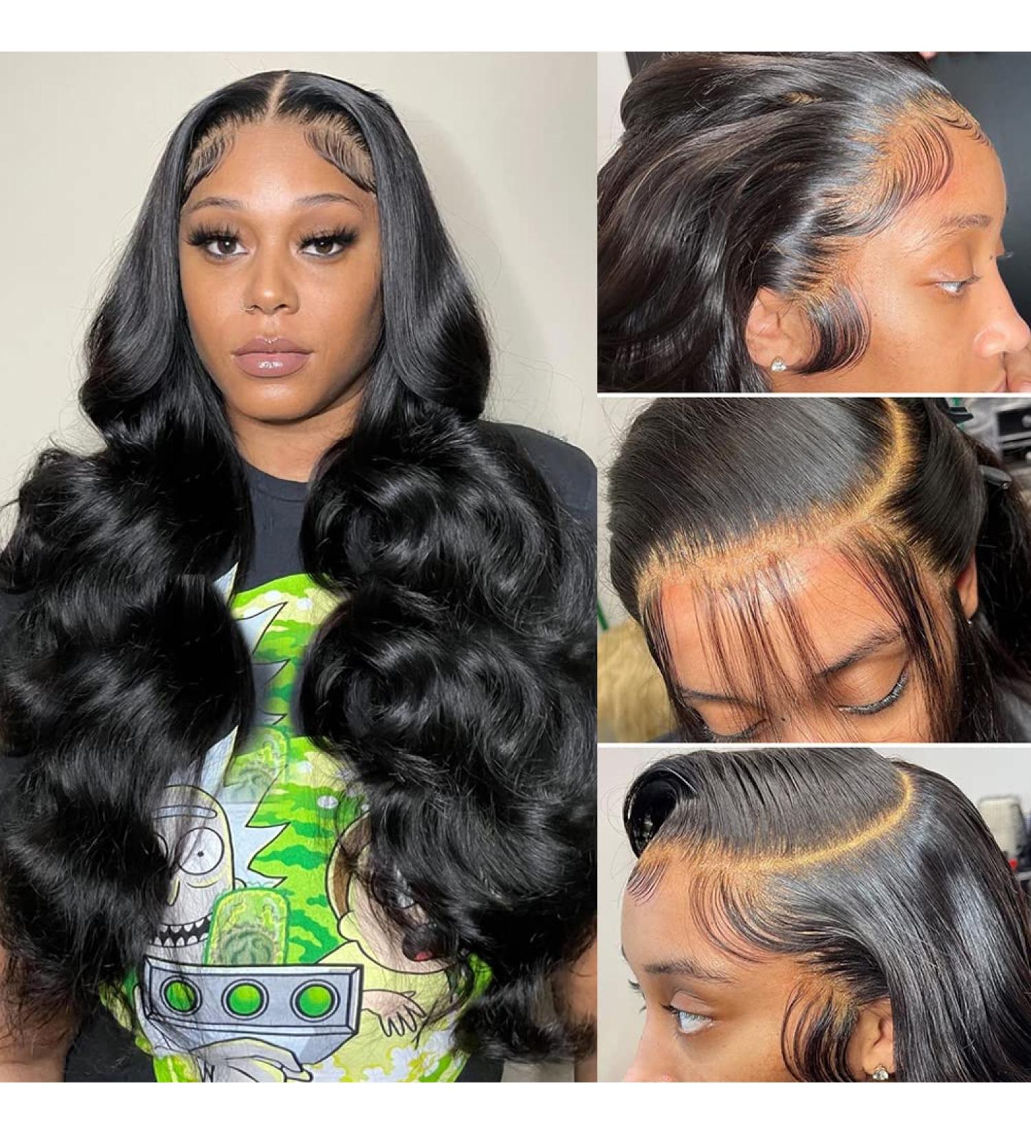 20 Brazilian Body Wave HD Transparent Lace Front Wig 220% Density - Pre Plucked with Baby Hair - 20 inch Human Hair Wig for Black Women - Buy Online on GoSupps.com