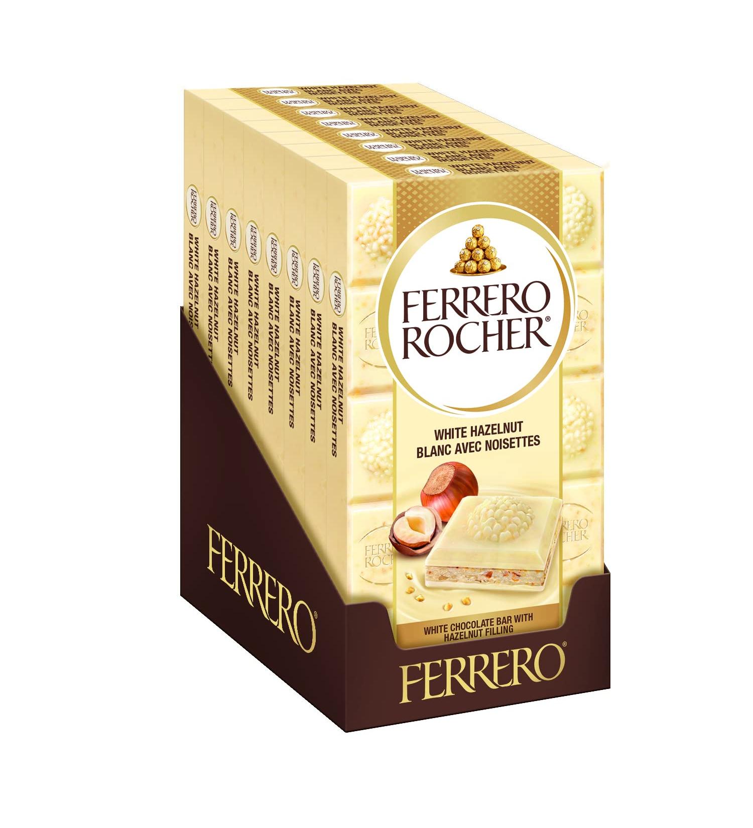 FERRERO ROCHER Premium Chocolate Bar White Hazelnut Bar 8 bars 720 g - Buy Online on GoSupps.com