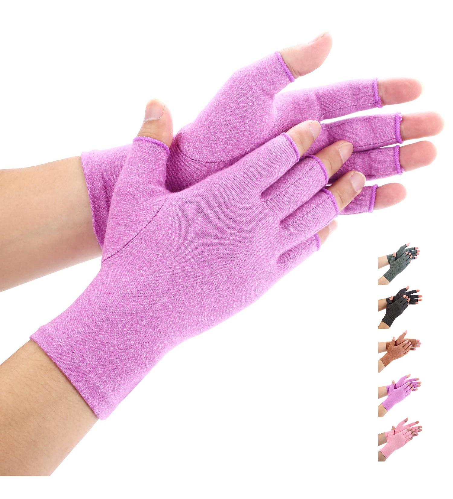 Duerer Arthritis Compression Gloves for Women and Men - Pain Relief for Rheumatoid, RSI, Carpal Tunnel - Purple S - Buy Online on GoSupps.com