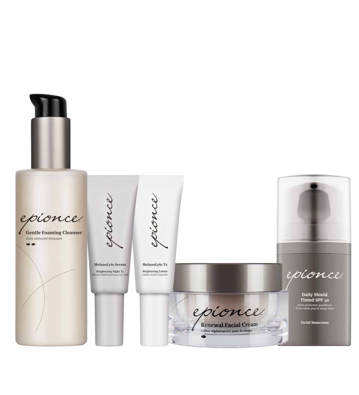 Epionce Skin Tone & Texture Skincare Routine with Cleanser Serum Mositurizer & Tinted SPF - Buy Online on GoSupps.com