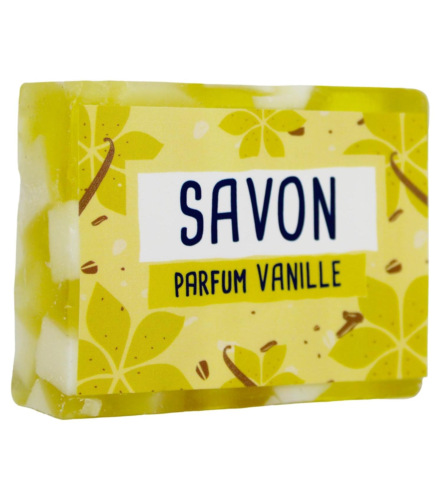 French Tendance Vanilla Scented Solid Soap Slice - Vegetable Glycerin 100g - Suitable for All Skin Types - Gentle Moisturizing and Enchanting Fragrance - Moisturizing Body Shower Gel - French Trend