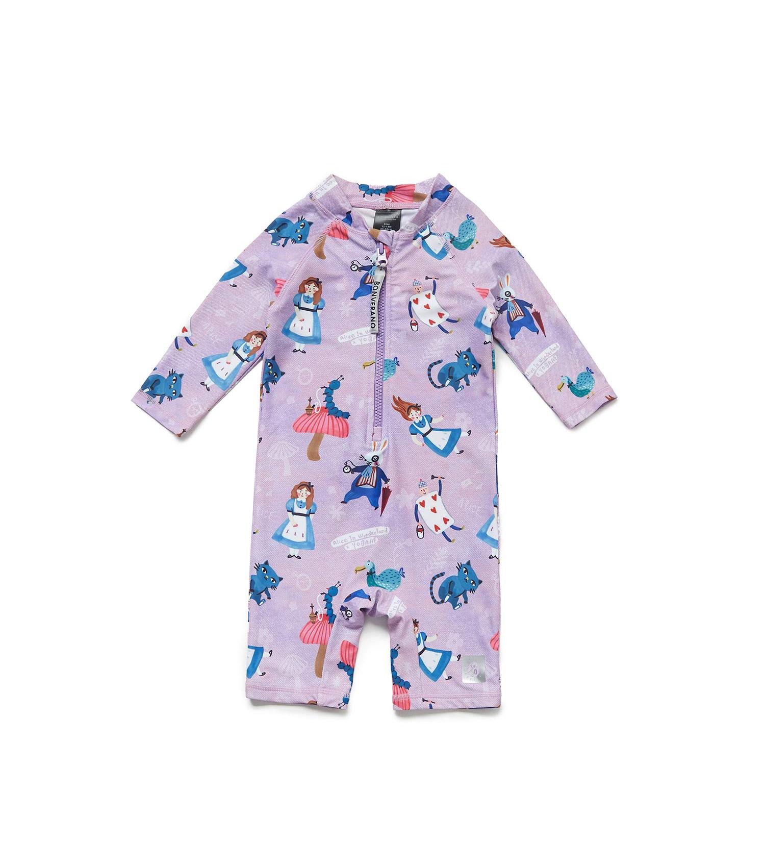 BONVERANO Baby Girls Long-Sleeve One Piece Swimsuit | UPF 50+ Sun Protection | 3-6 Months - Buy Online on GoSupps.com