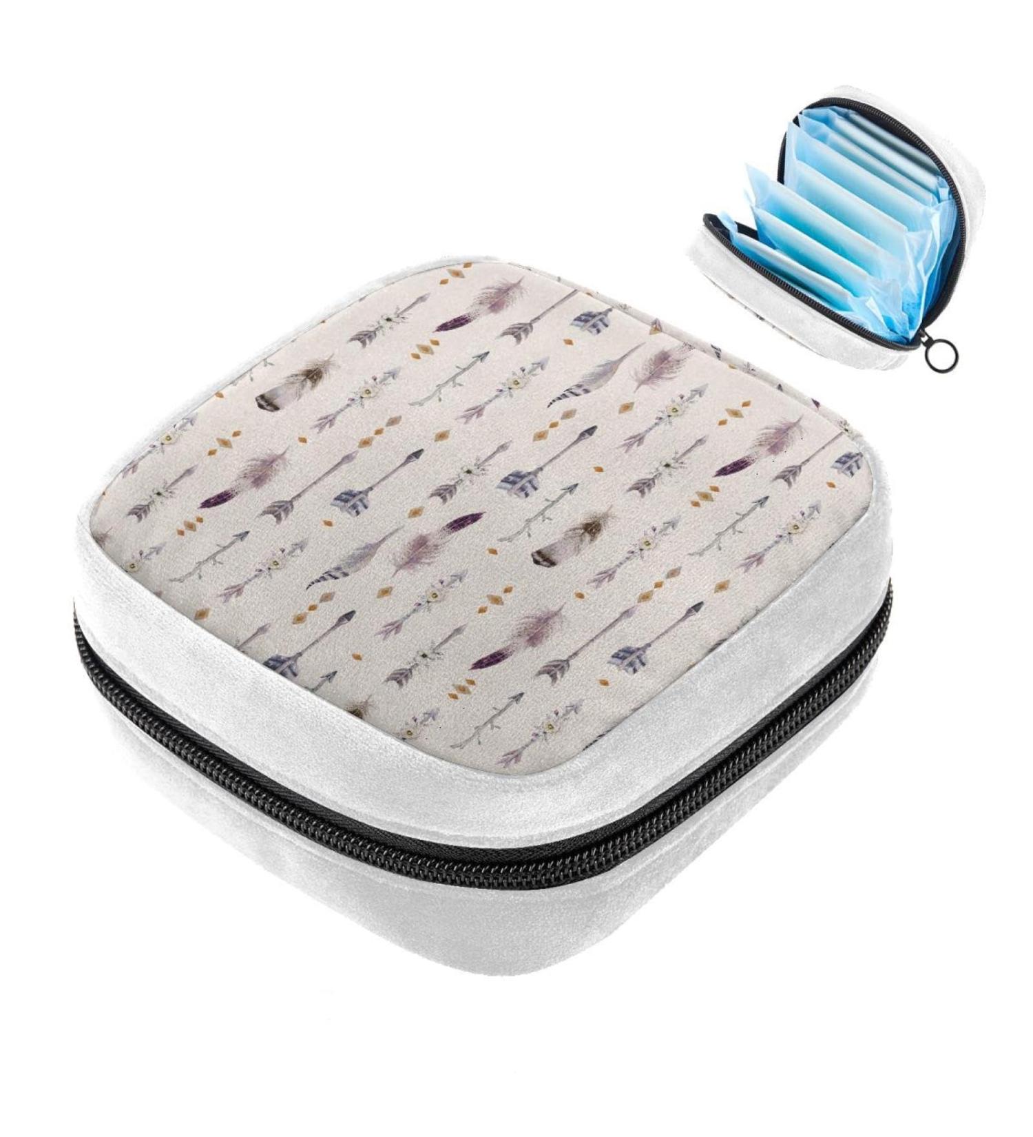 Watercolor Feathers Sanitary Napkin Storage Bag - Color3826 - Buy Online on GoSupps.com