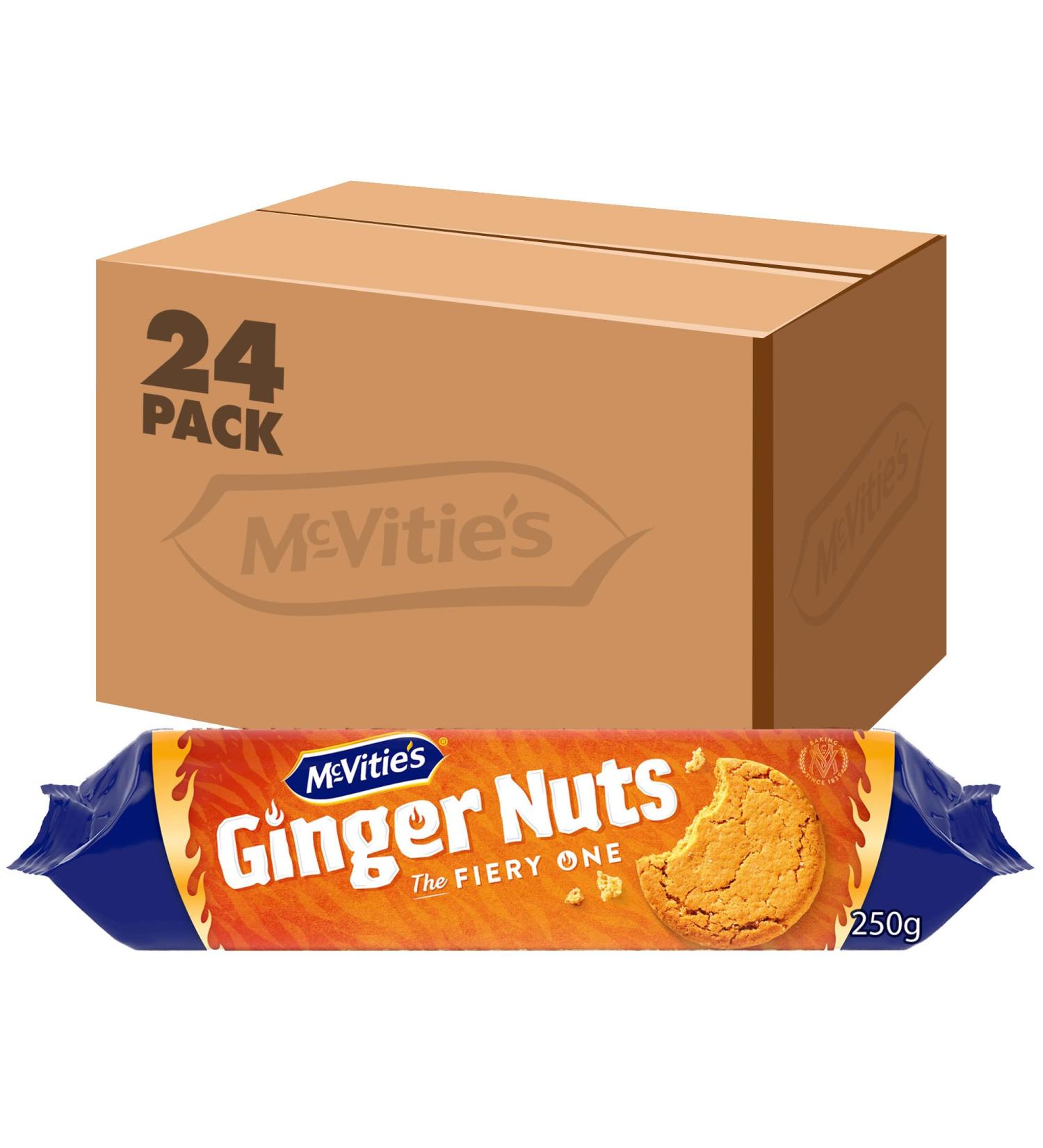 McVitie's Ginger Nuts Biscuits 250 g (24 Pack) - Buy Online on GoSupps.com