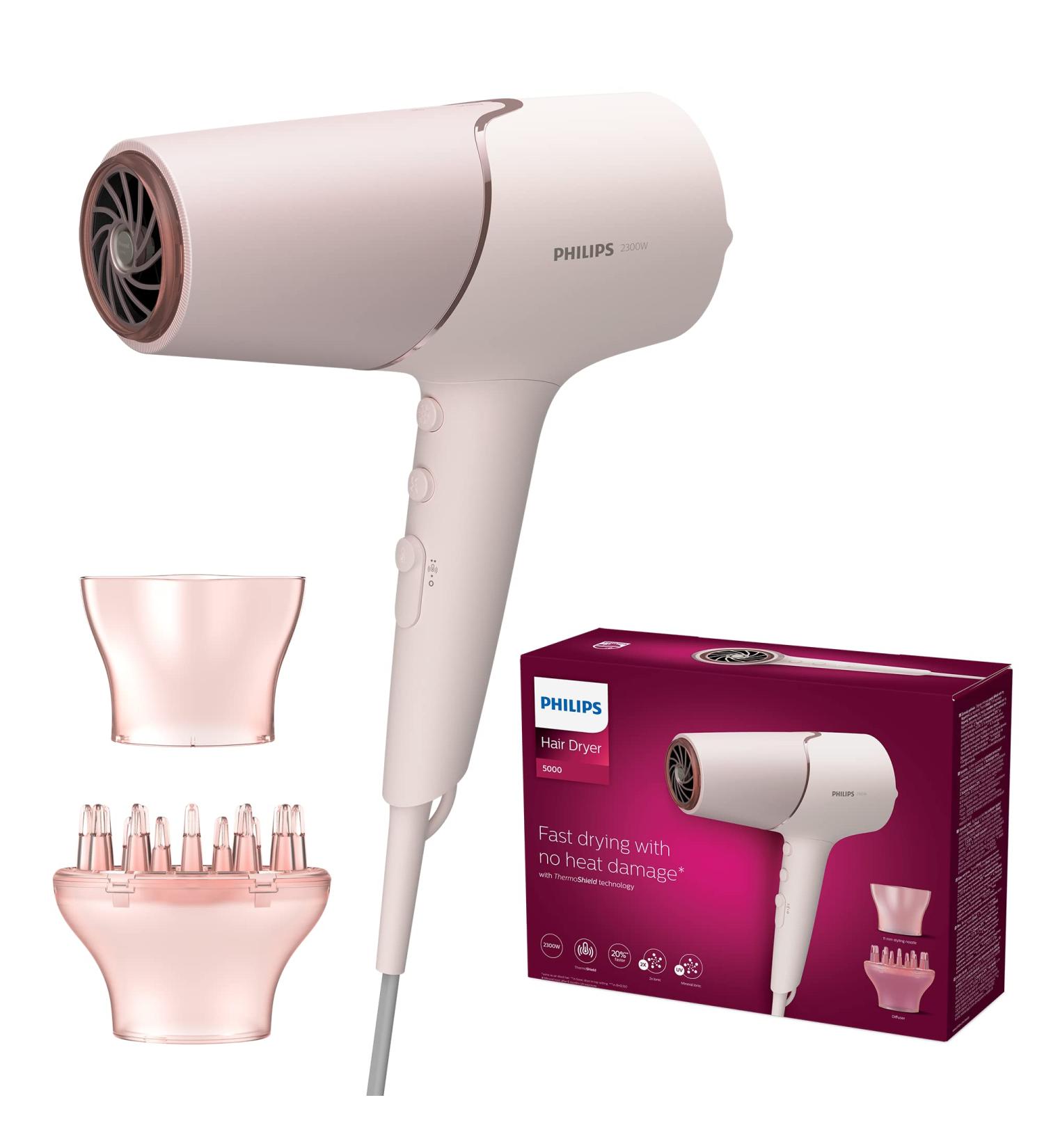 Philips Series 5000 Hair Dryer BHD530/00 - 2300W with Thermoshield Technology Ionization & 6 Heat/Speeds | International Shipping - Buy Online on GoSupps.com