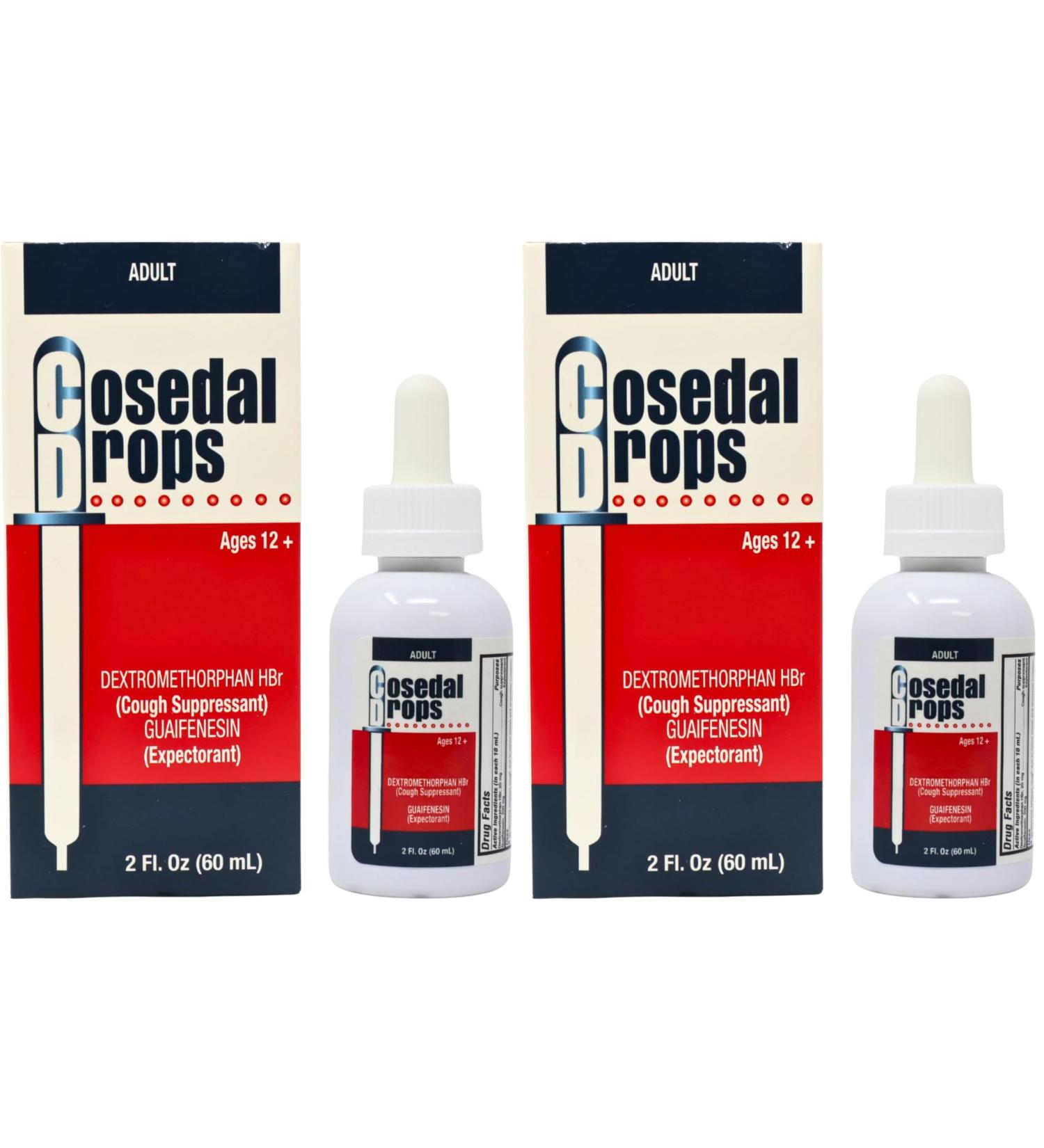 Cosedal Drops Cough Suppressant Expectorant Soothing Sore Throat (2 Fl Oz/Pack of 2) - Buy Online on GoSupps.com