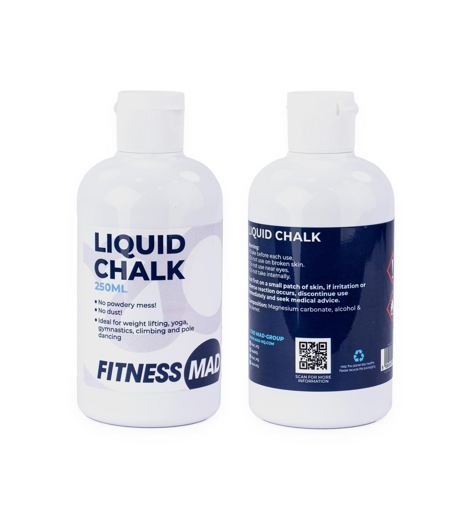 Fitness Mad Liquid Chalk - Extra Strength Sweat-Free Grip for Climbing Weight Lifting & Crossfit - 250ml Made in UK - Buy Online on GoSupps.com