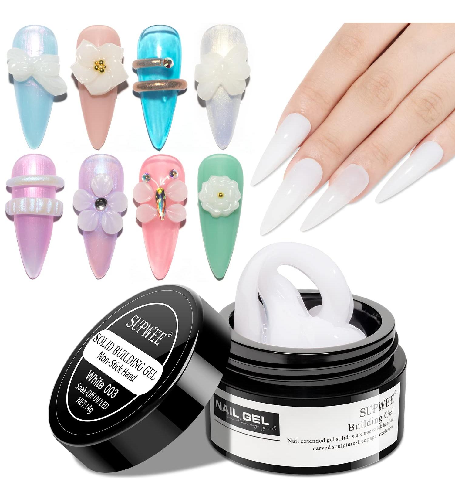 SUPWEE Solid Builder Gel 14g - White Non-Stick Nail Extension for DIY Nail Art - Buy Online on GoSupps.com