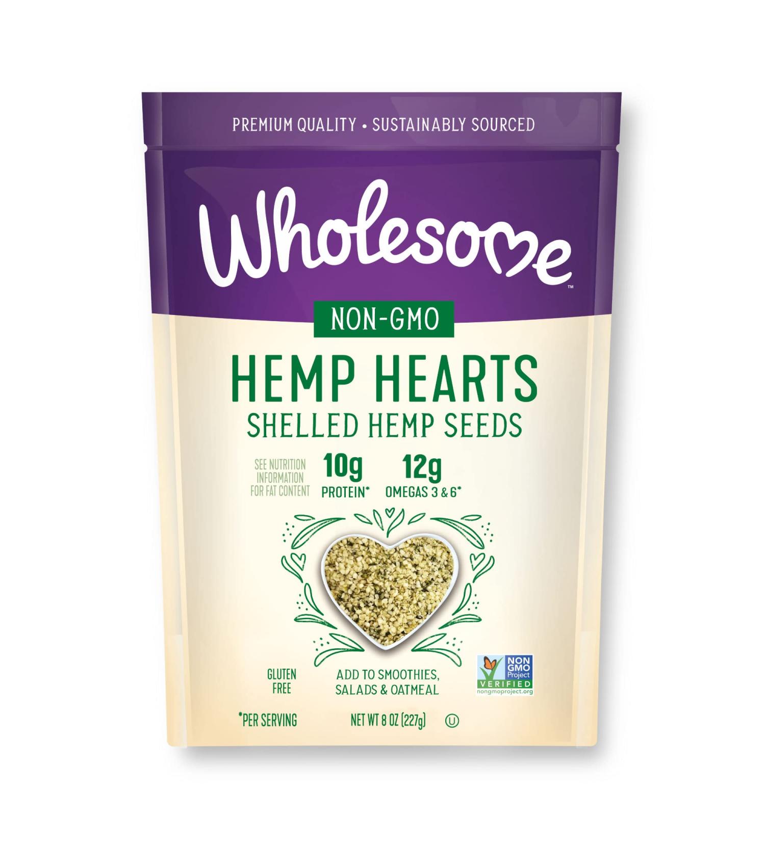 Wholesome Gluten-Free Hemp Hearts Shelled Seeds - 8oz Bag (Pack of 1) - Buy Online on GoSupps.com