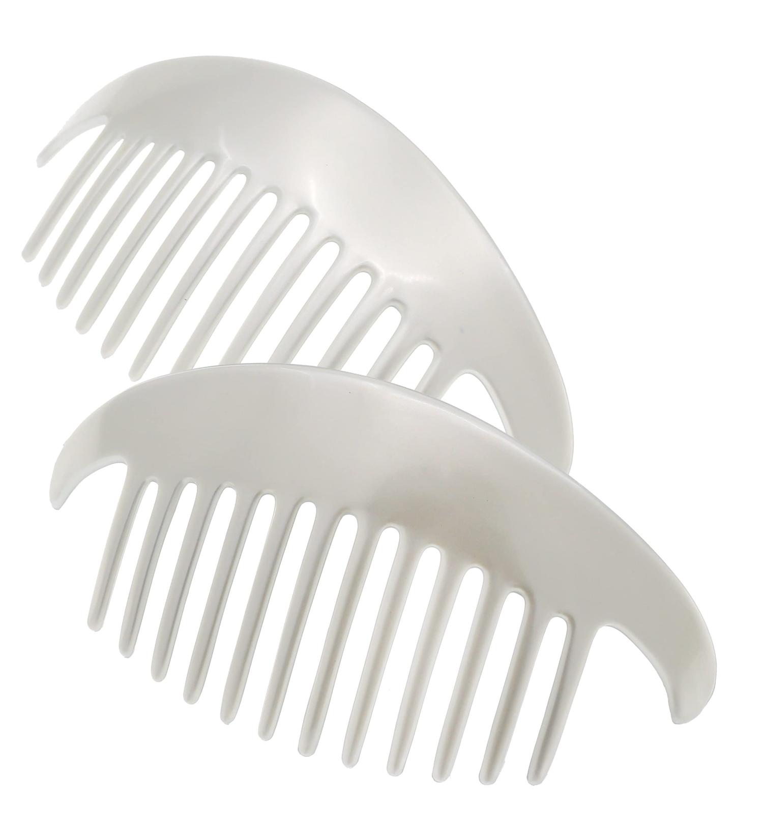 Camila Paris CP3017 Set of 2 White Pearl Hair Combs - Durable & Flexible Side Clips for Women - French Hair Accessories - Buy Online on GoSupps.com
