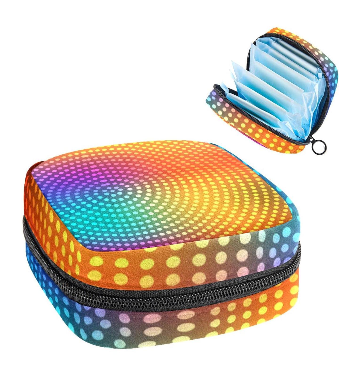 Buy Women's Bonds Storage Bags - Colorful Abstract Circle Points Period Kit | Portable Feminine Product for Women & Girls - Buy Online on GoSupps.com