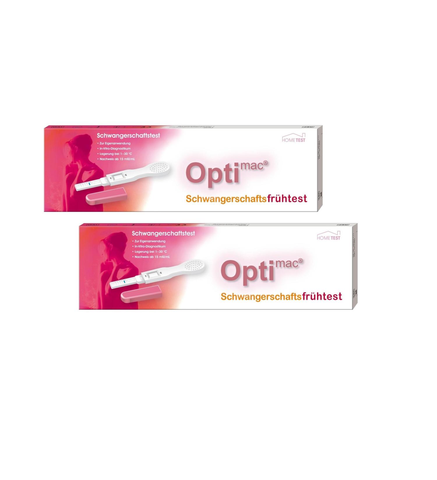 2x OPTIMAC Early Pregnancy Test 1 piece test strip