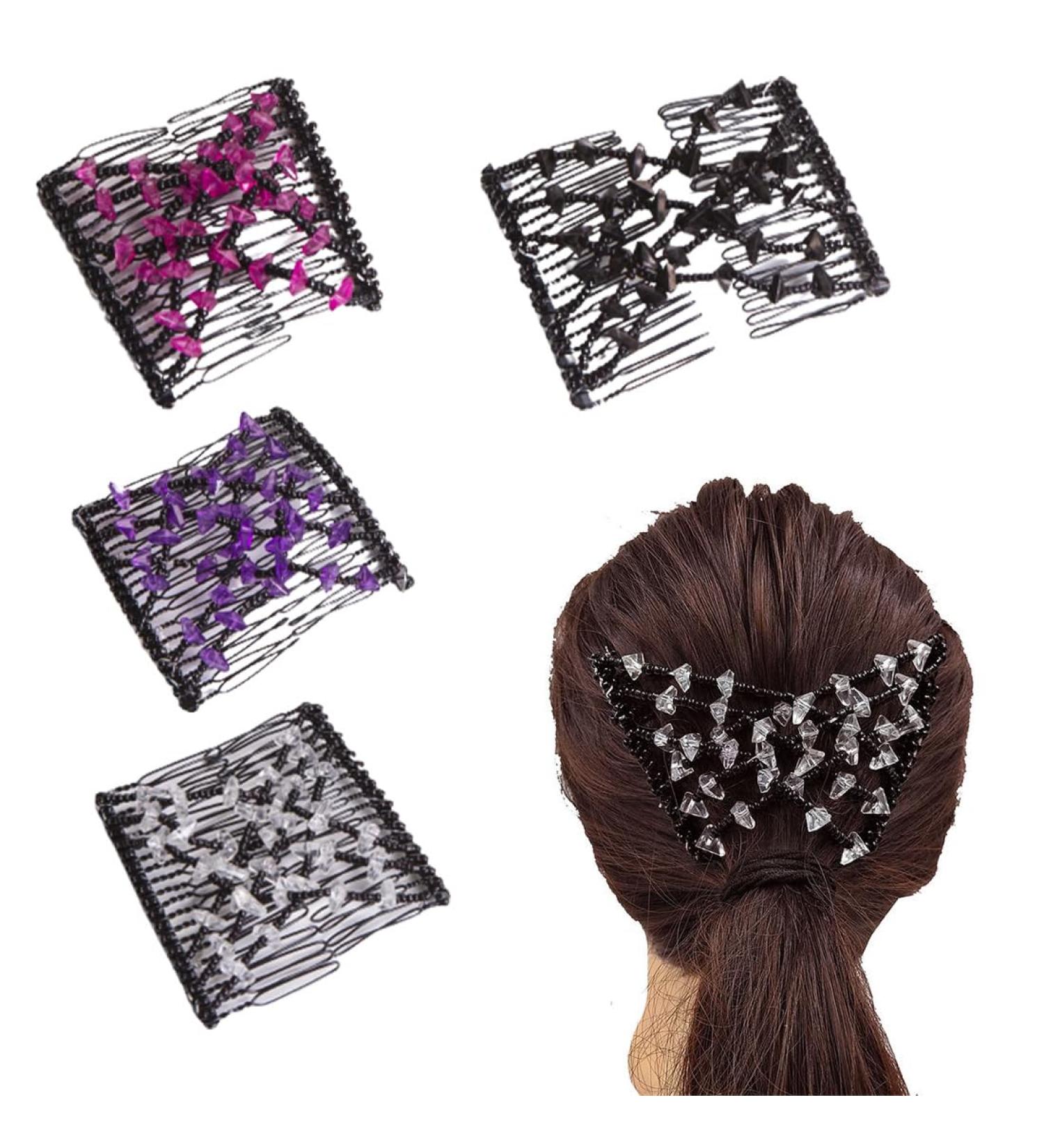 ZKSXOA Hair Comb with Elastic Pearls - 4 Piece Stretchy Hair Accessories for Women & Girls - Buy Online on GoSupps.com
