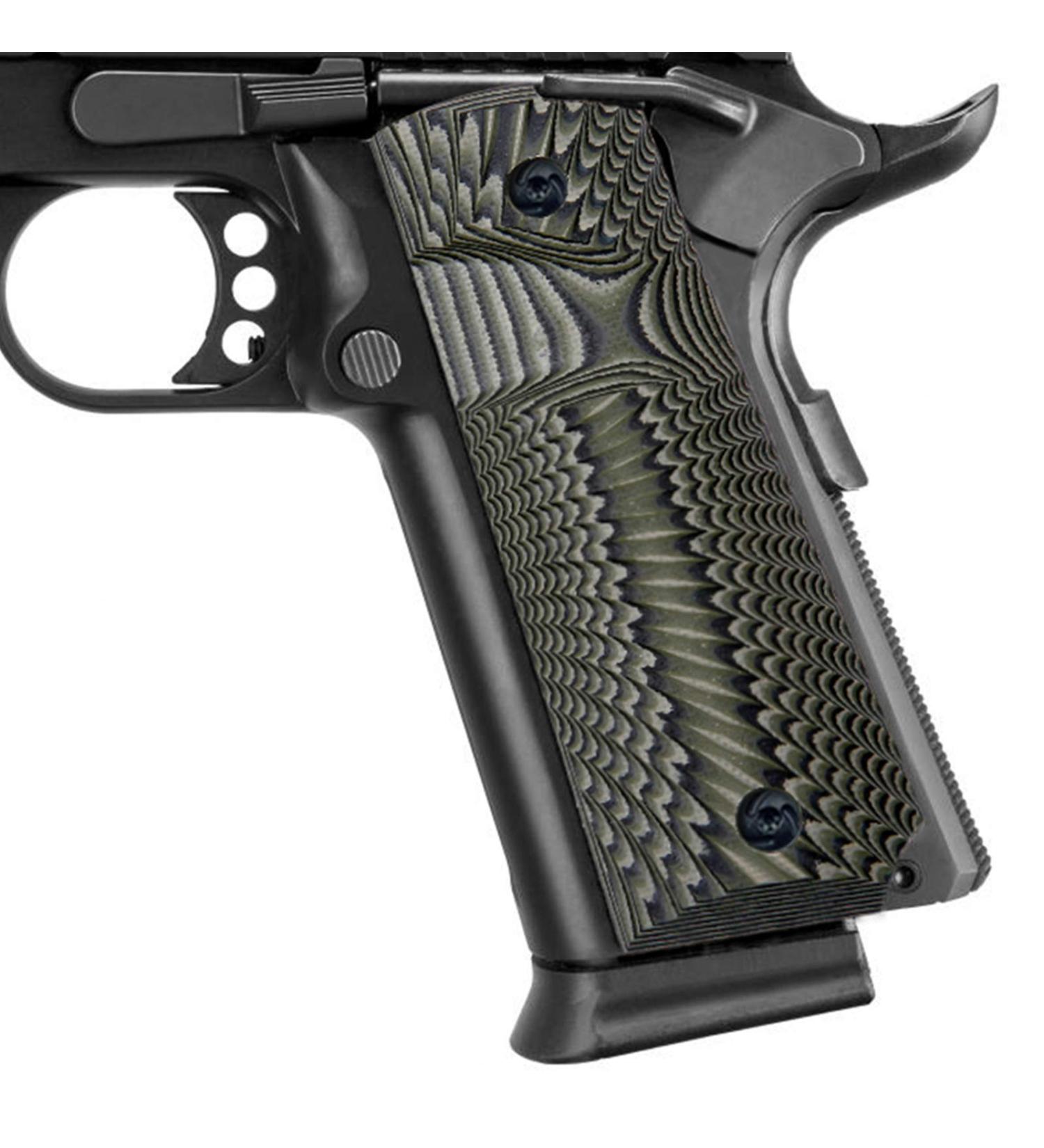 Buy Guuun 1911 Full Size Pistol Grips - G10 Ambi Safety Cut Sunburst Texture in Green/Black | Premium 1911 Handle Replacement - Buy Online on GoSupps.com