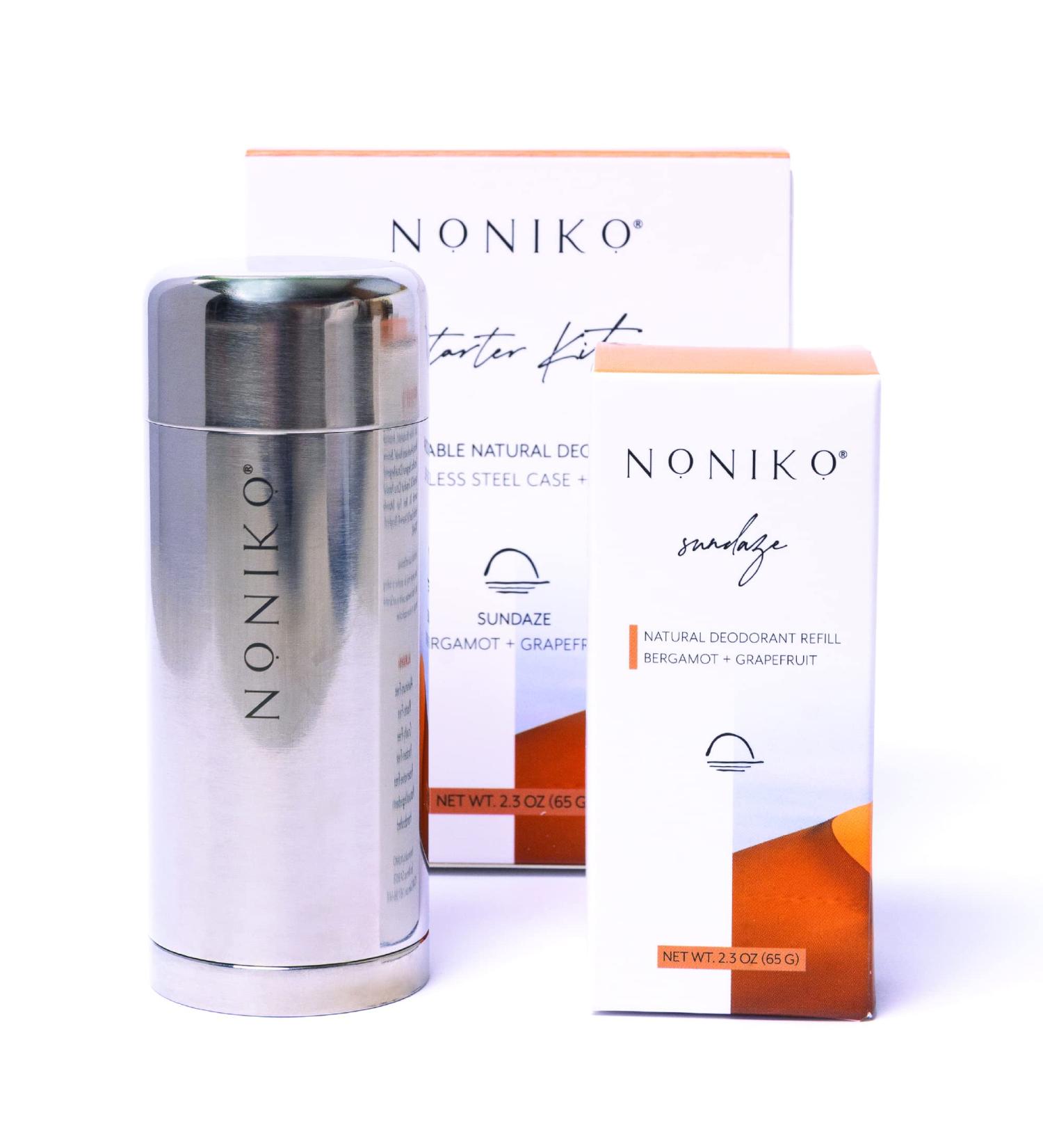 Natural Deodorant - SUNDAZE STARTER KIT - Stainless Steel Container - Aluminum Free Paraben Free Plastic Free - For Men & Women Bergamot Grapefruit Sundaze (Bergamot Grapefruit) - Buy Online on GoSupps.com