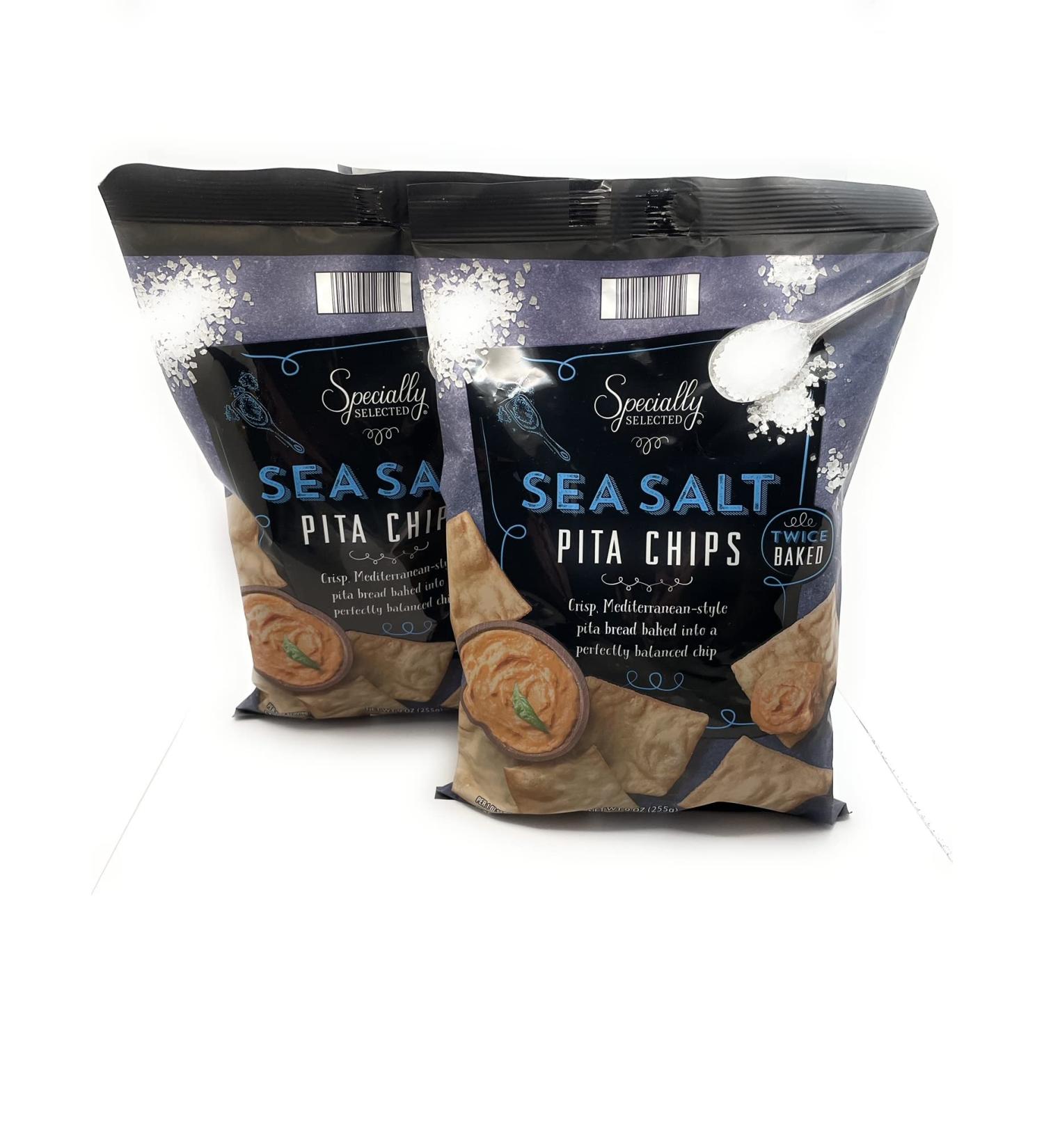 Specially Selected Sea Salt Pita Chips 9 oz - Pack of 2 | Crunchy Snack Option - Buy Online on GoSupps.com