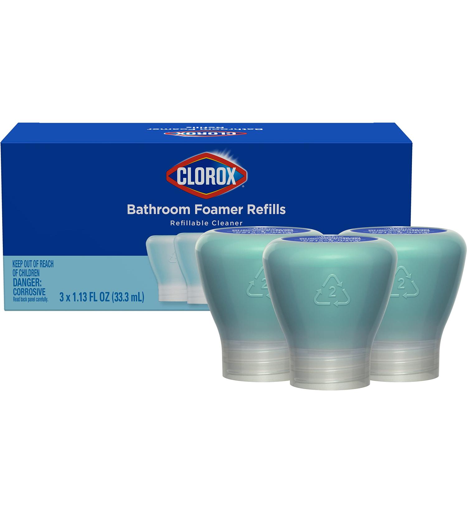 Clorox Bleach-Free Bathroom Foamer Refill Pods - Rain Clean - 3 Spray Refills - Buy Online on GoSupps.com
