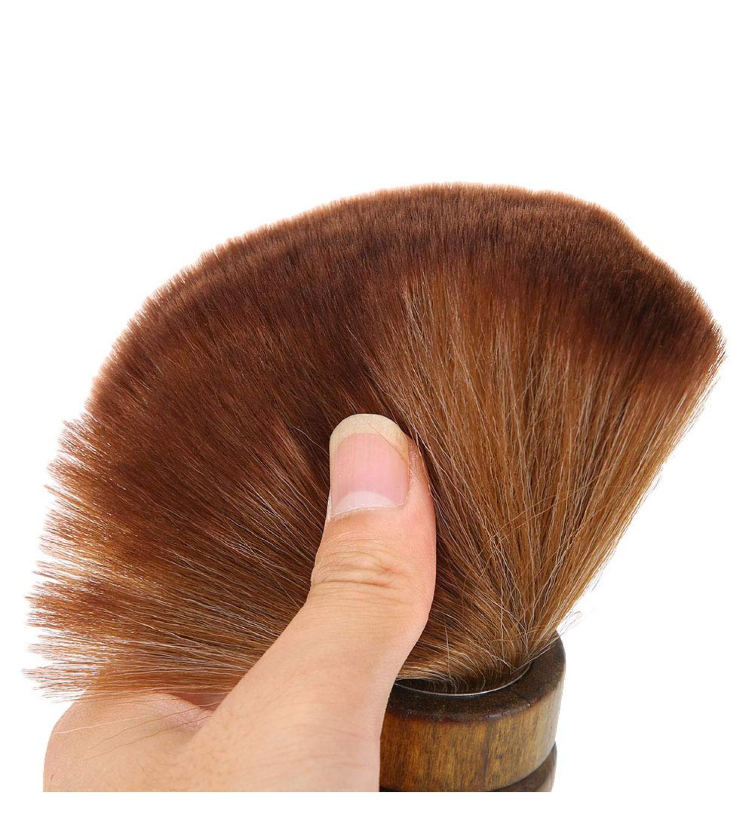 Professional Barber Fiber Wooden Handle Cutting Neck Duster Broken Hair Sweep Brush Hair Cutting Neck Duster Brush Neck Face Duster for Salon Stylist - Buy Online on GoSupps.com