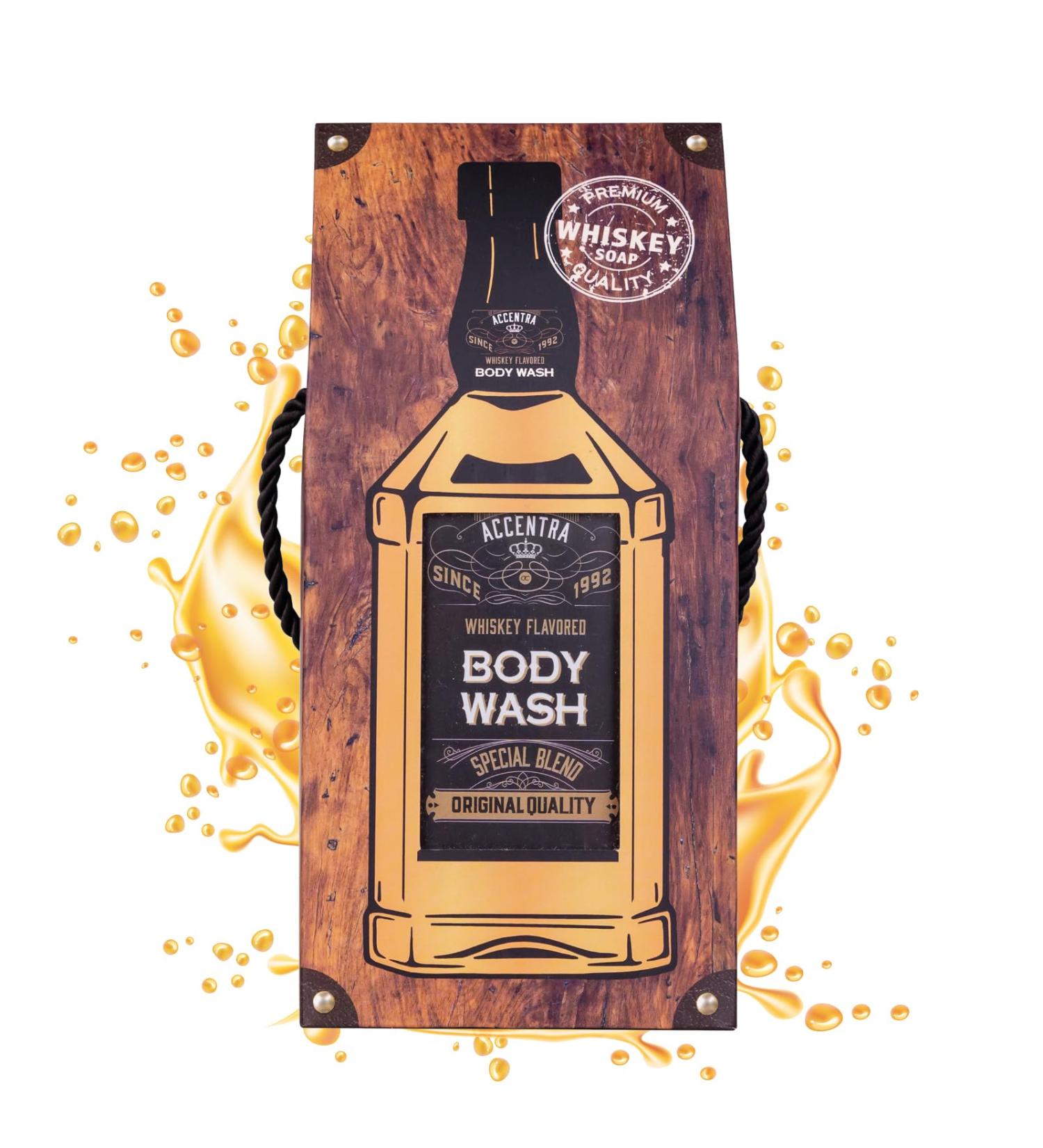 Accentra Shower gel SPECIAL BLEND in bottle incl gift box in whiskey look 400ml fragrance Whiskey refillable blackorange - Buy Online on GoSupps.com