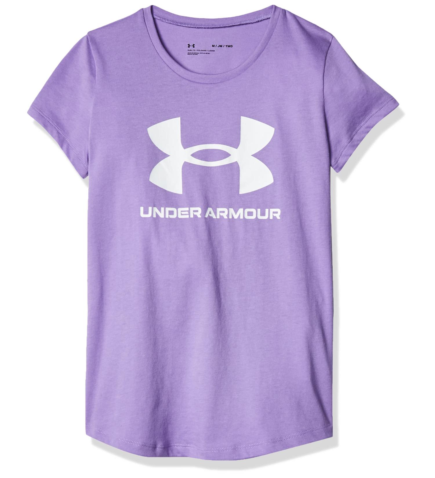 Shop Under Armour Girls Live Sportstyle Graphic T-Shirt - Vivid Lilac | Youth X-Small - International Shipping Available - Buy Online on GoSupps.com