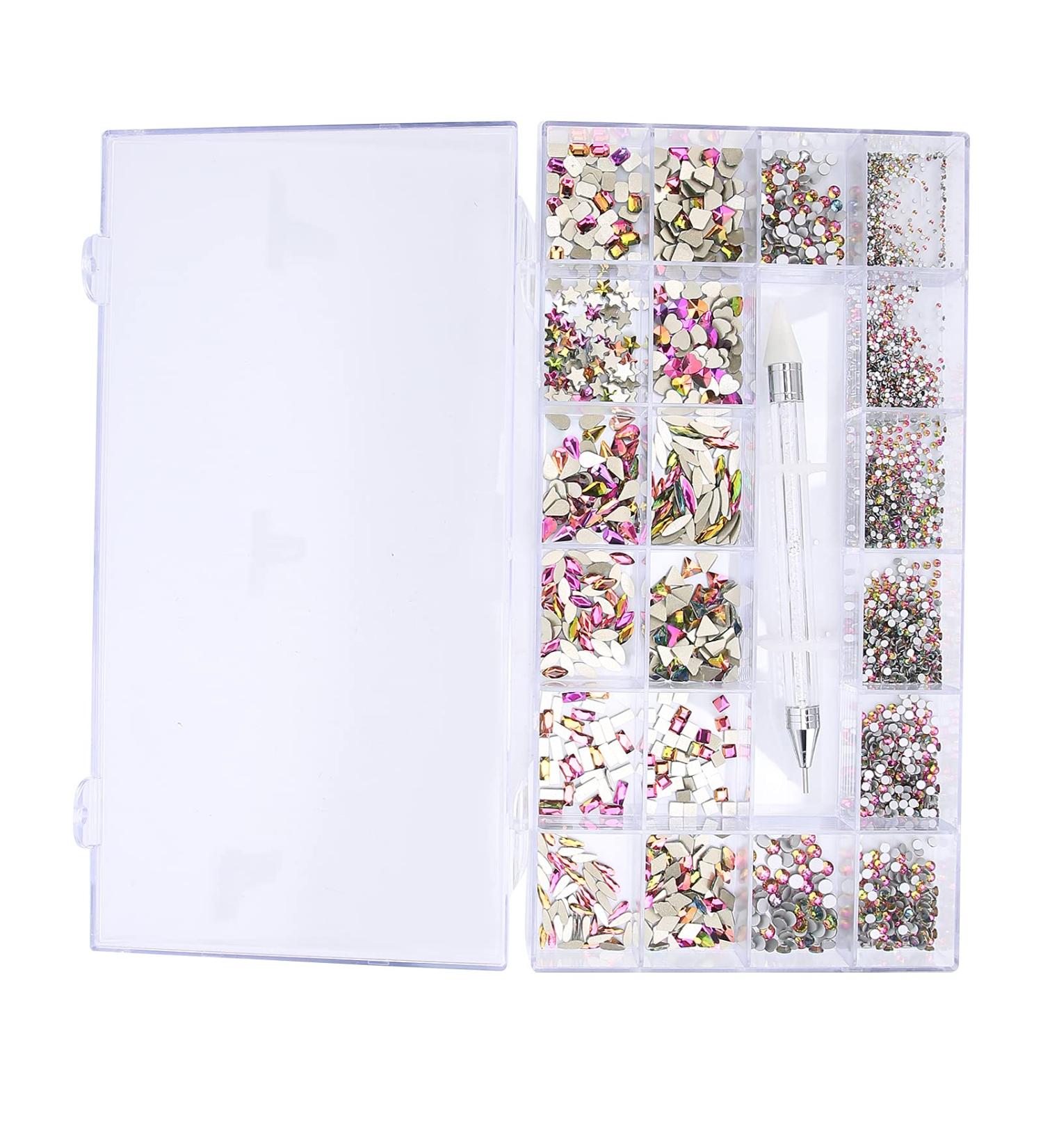 Nail Rhinestones Colorful Exquisite K9 Glass Delicate Elegant DIY Rhinestones for Nail Artist for Nail Salon for Home - Buy Online on GoSupps.com