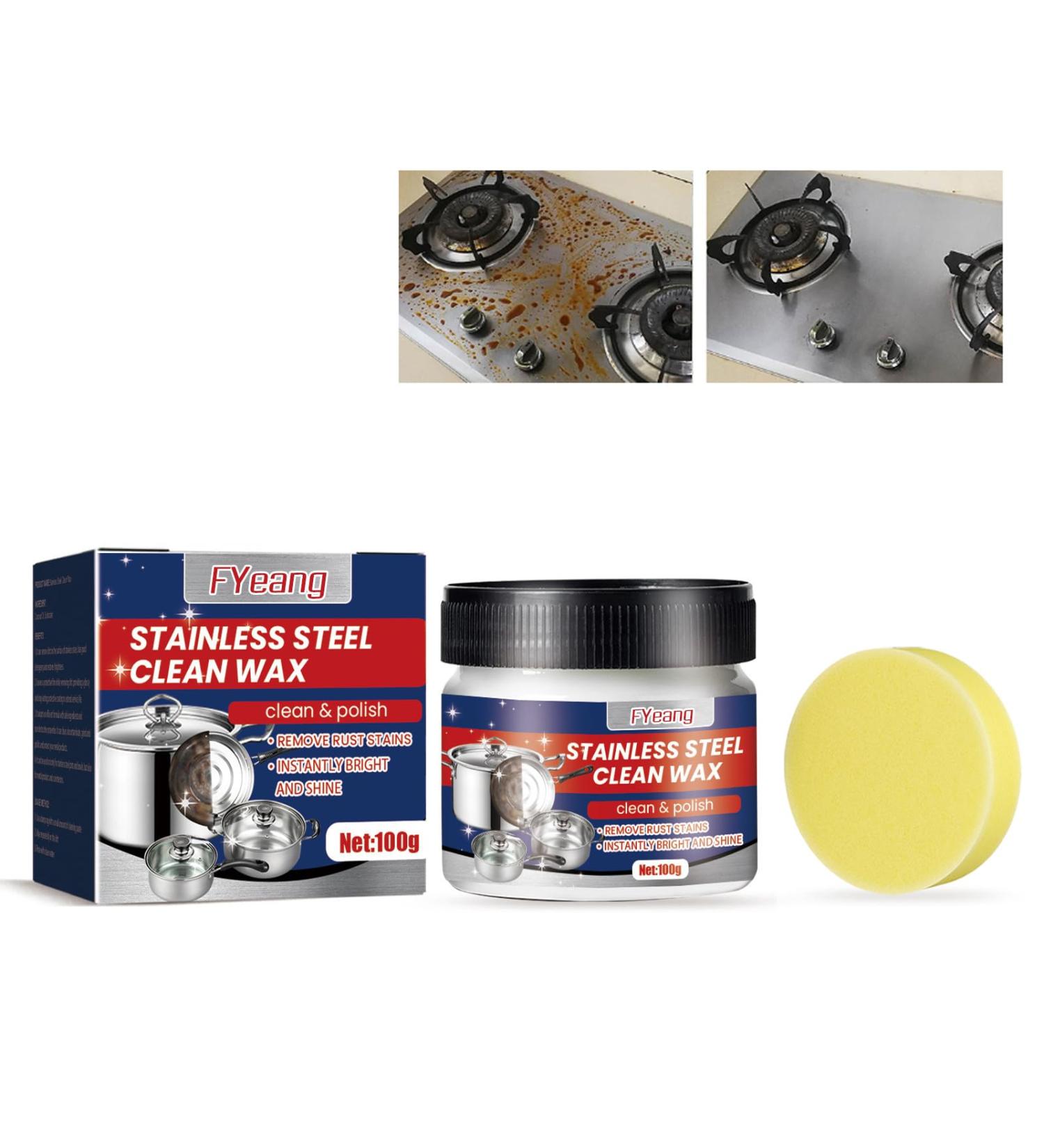 FYeang Stainless Steel Cleaner Stainless Steel Cleaning Wax Stainless Steel Cleaning Paste Rust Remover for Stainless Steel Stainless Steel Cleaner for Appliances - Buy Online on GoSupps.com
