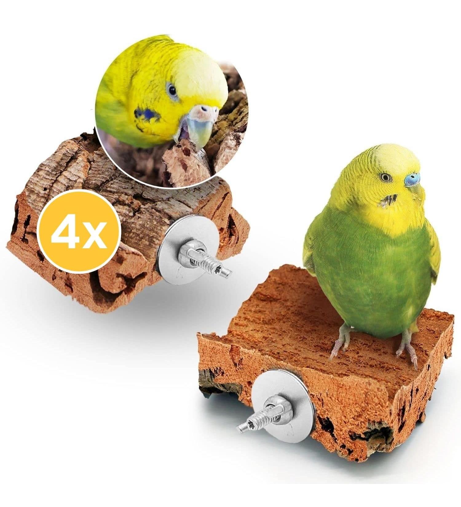 Vogelgaleria 4x Cork Picking Stones for Birds Premium Budgie Accessories | Natural Alternative to Limestone & Sepia Shell - Buy Online on GoSupps.com